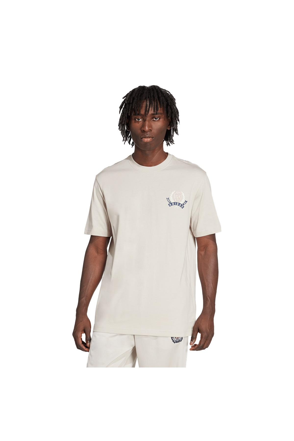 adidas Erkek  Bej  T-shirt GRAPHIC LO SS T JX8157