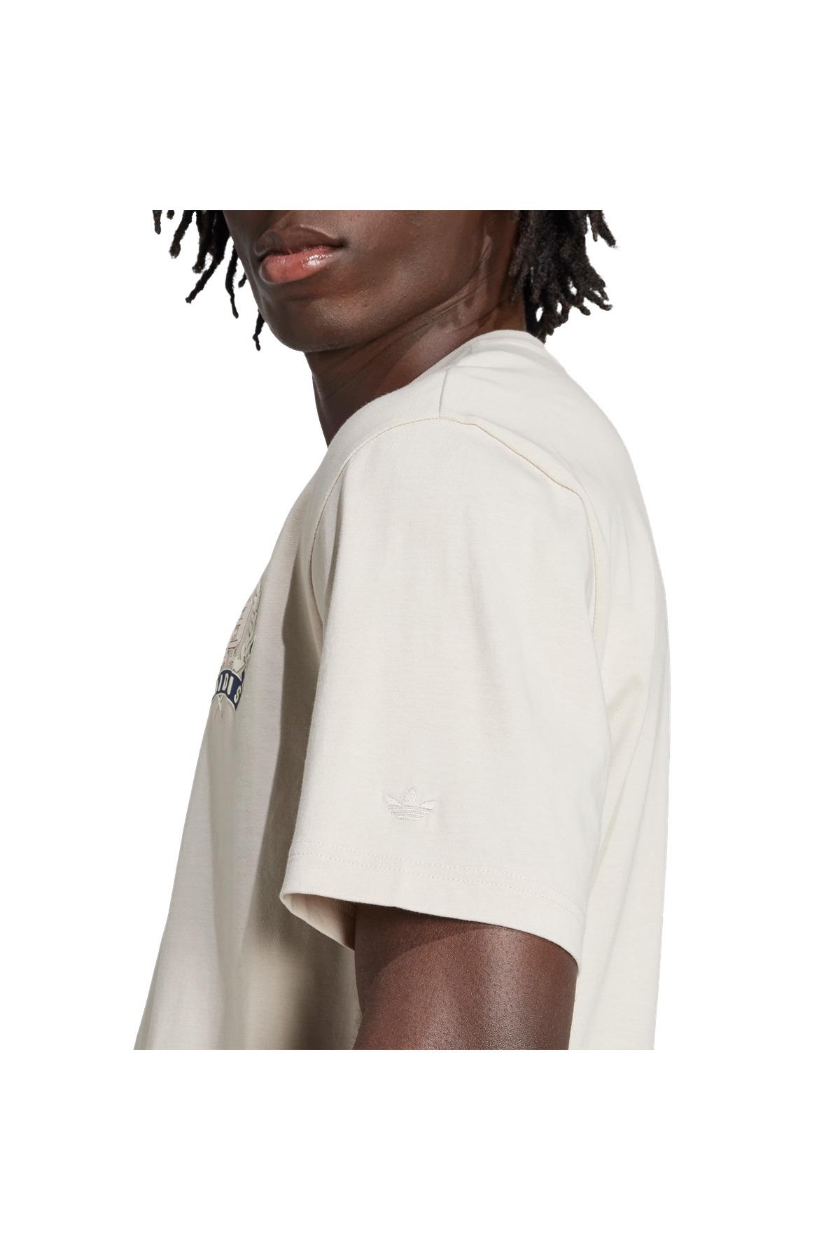 adidas Erkek  Bej  T-shirt GRAPHIC LO SS T JX8157