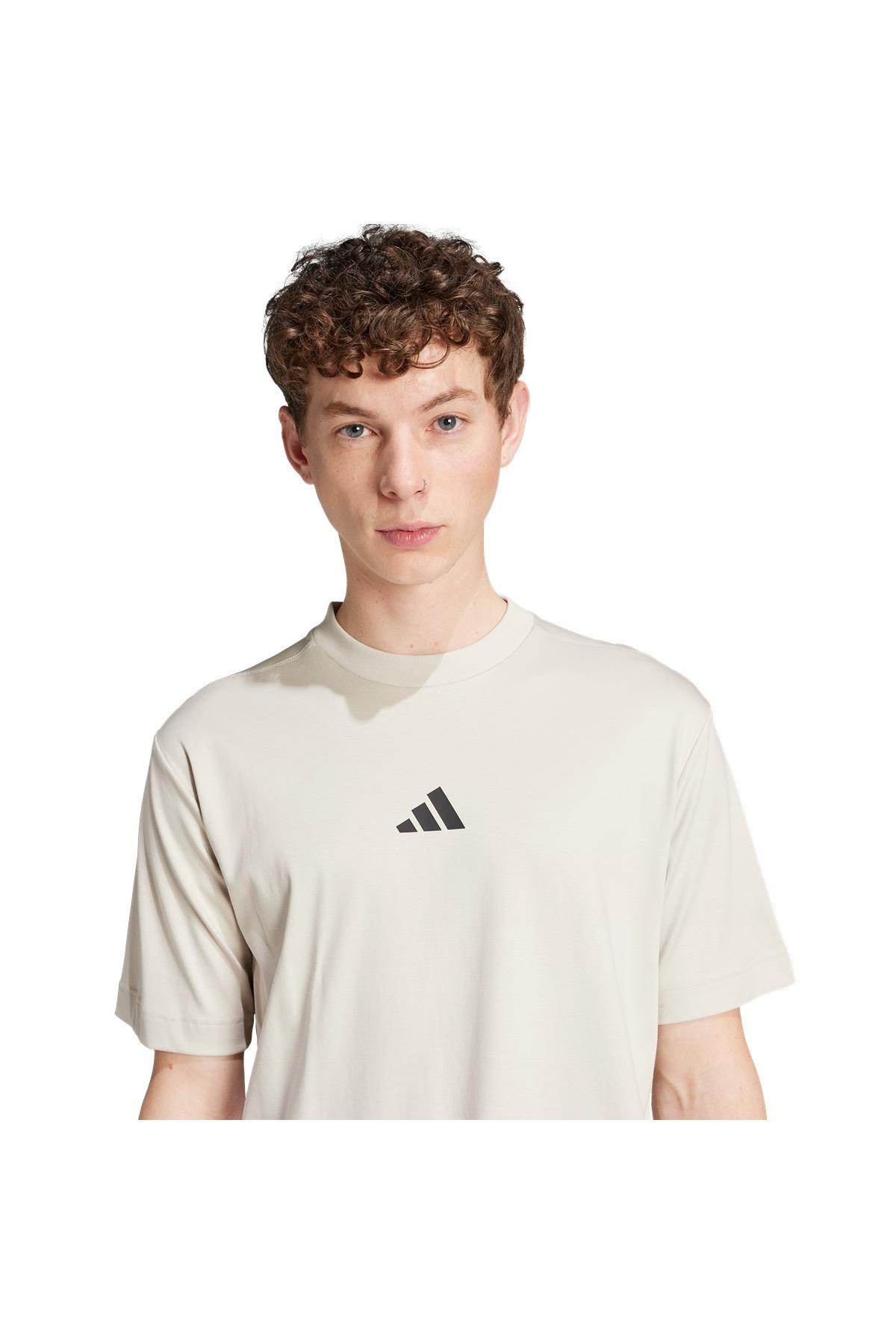 adidas Erkek  Bej  T-shirt M CE TEE UPF JF3259