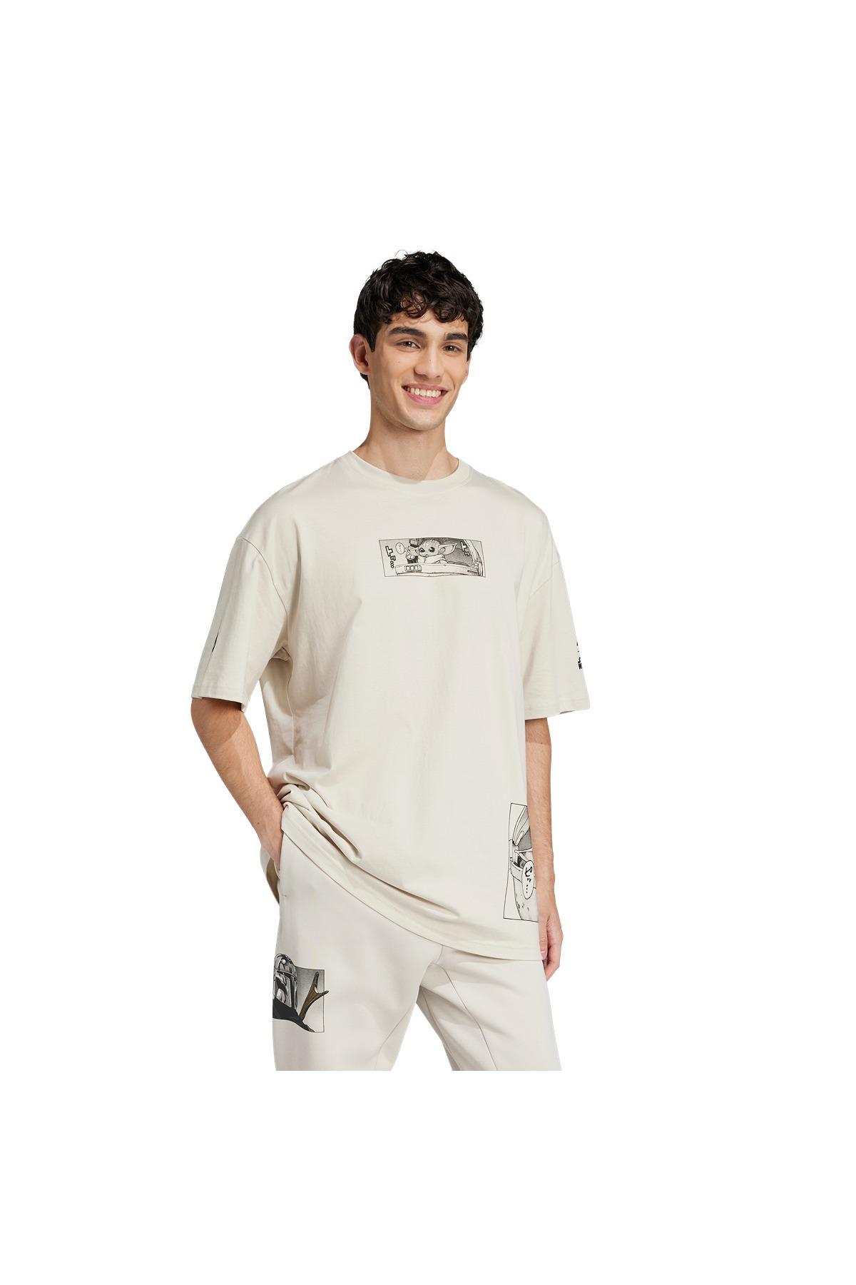 adidas Erkek  Bej  T-Shirt M SW TM T 2 JI5717