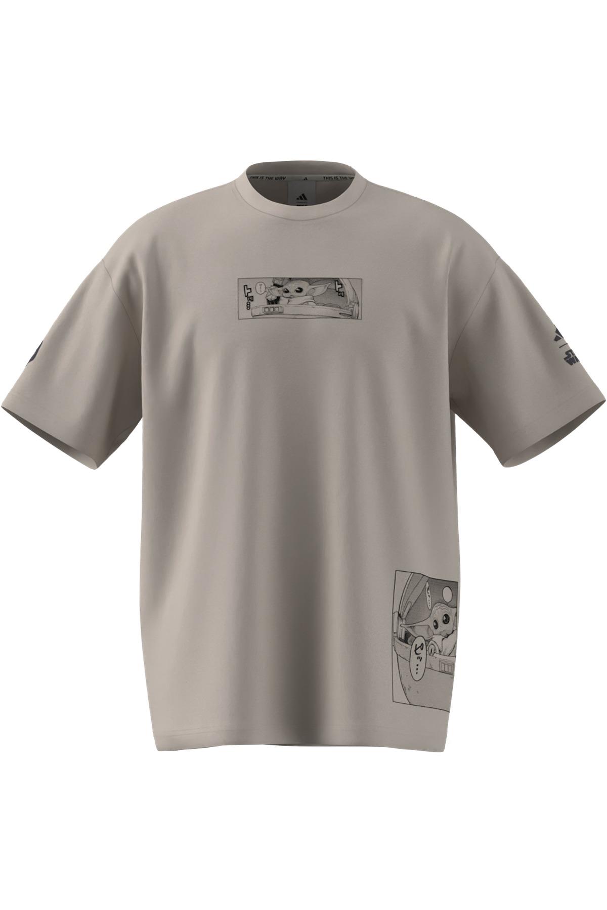 adidas Erkek  Bej  T-Shirt M SW TM T 2 JI5717