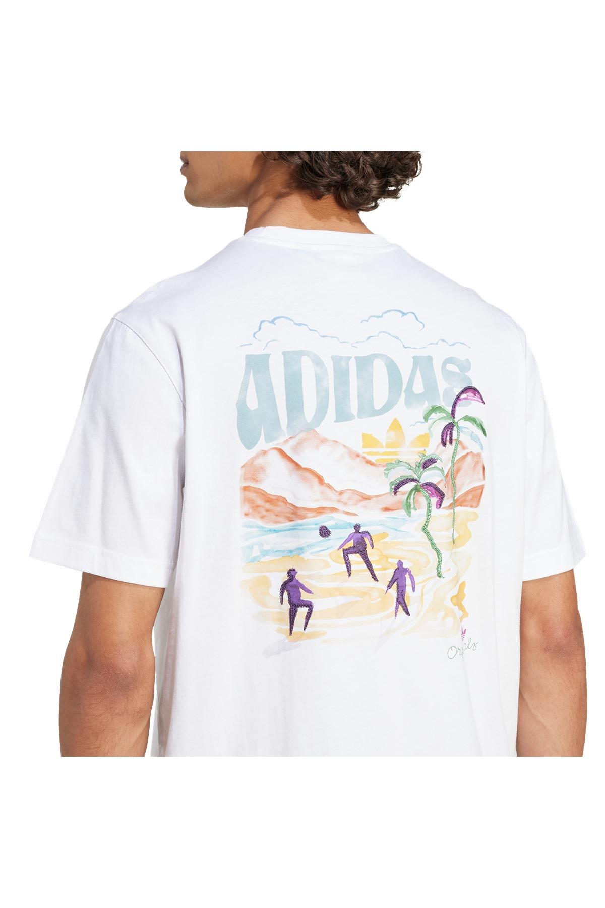 adidas Erkek  Beyaz  T-shirt GRAPHIC TEE KC4956