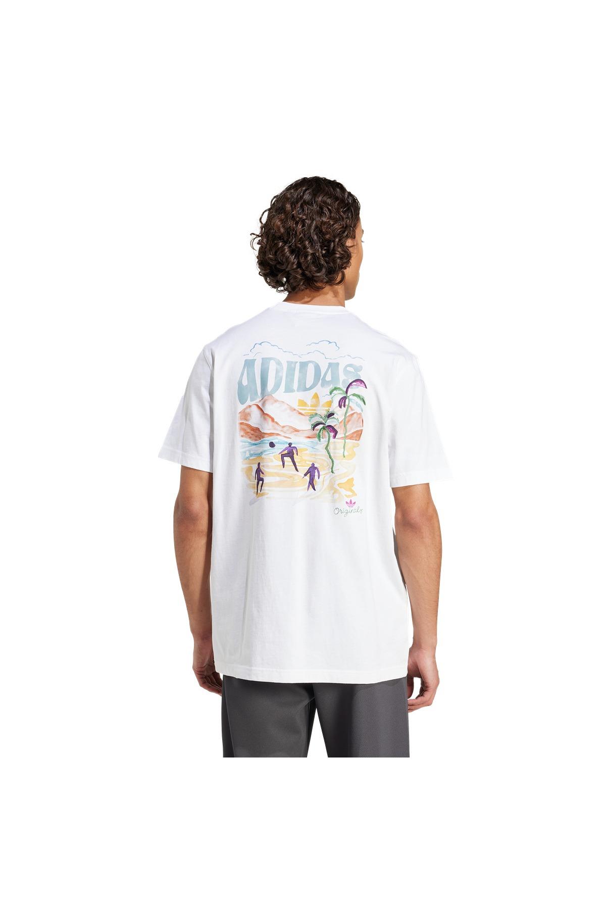 adidas Erkek  Beyaz  T-shirt GRAPHIC TEE KC4956