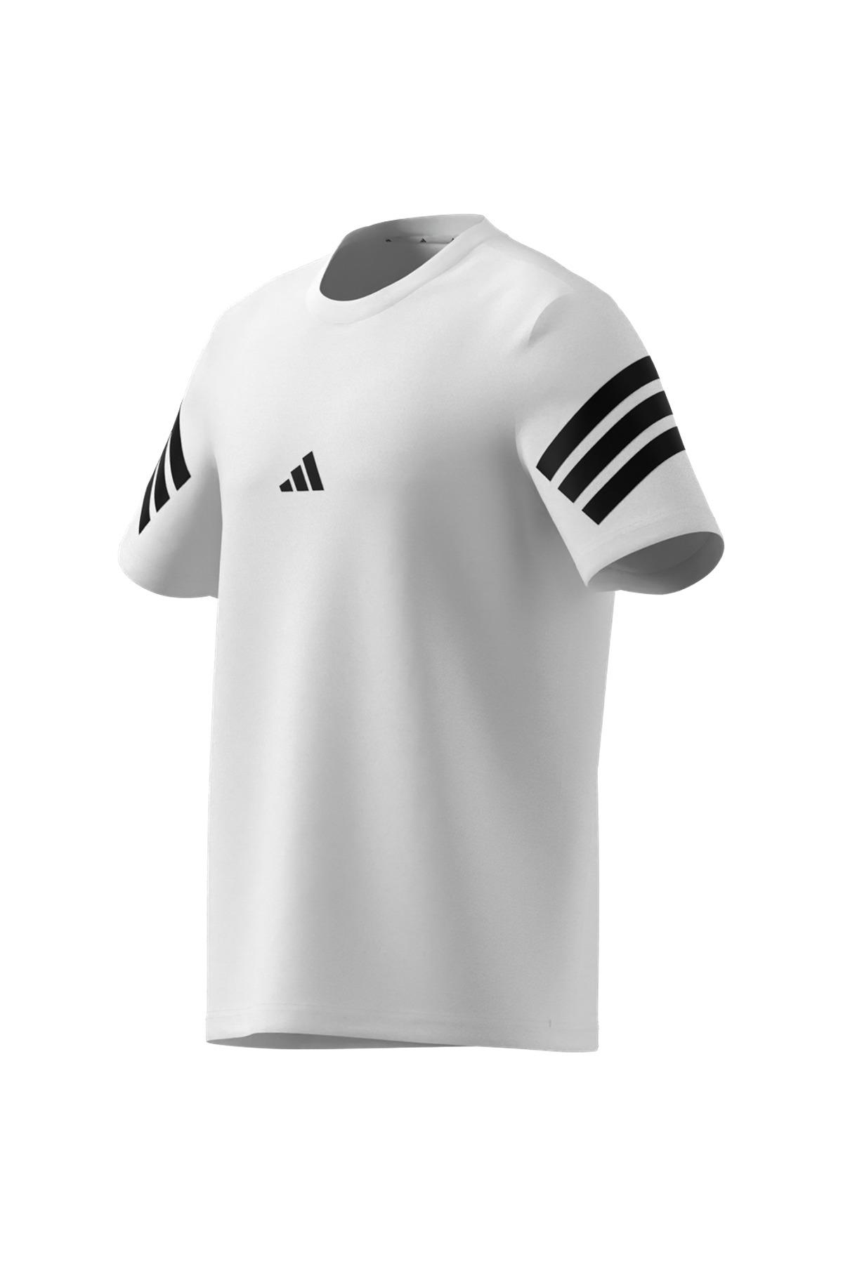 adidas Erkek  Beyaz  T-shirt M FI 3S REG T JD4880