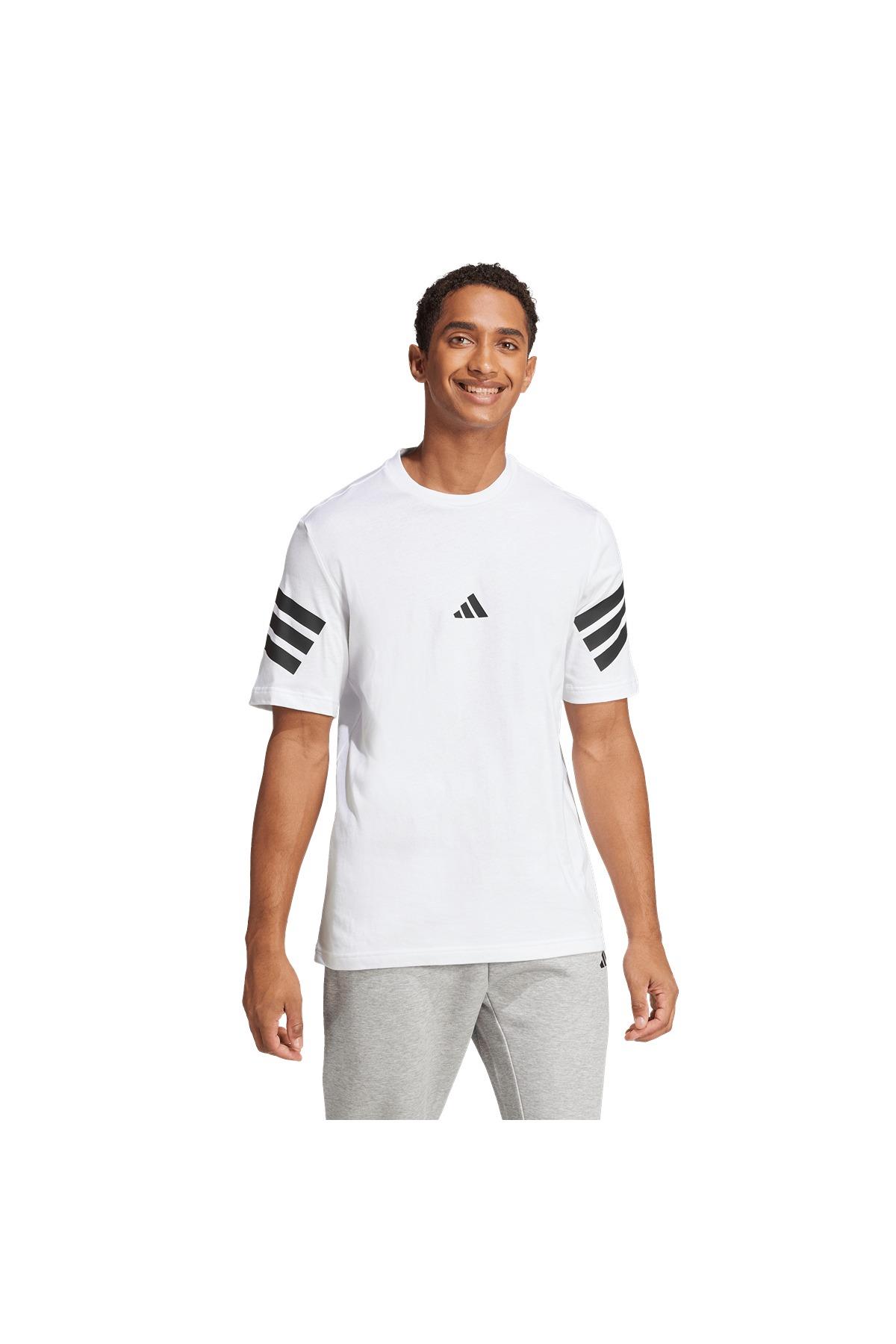 adidas Erkek  Beyaz  T-shirt M FI 3S REG T JD4880
