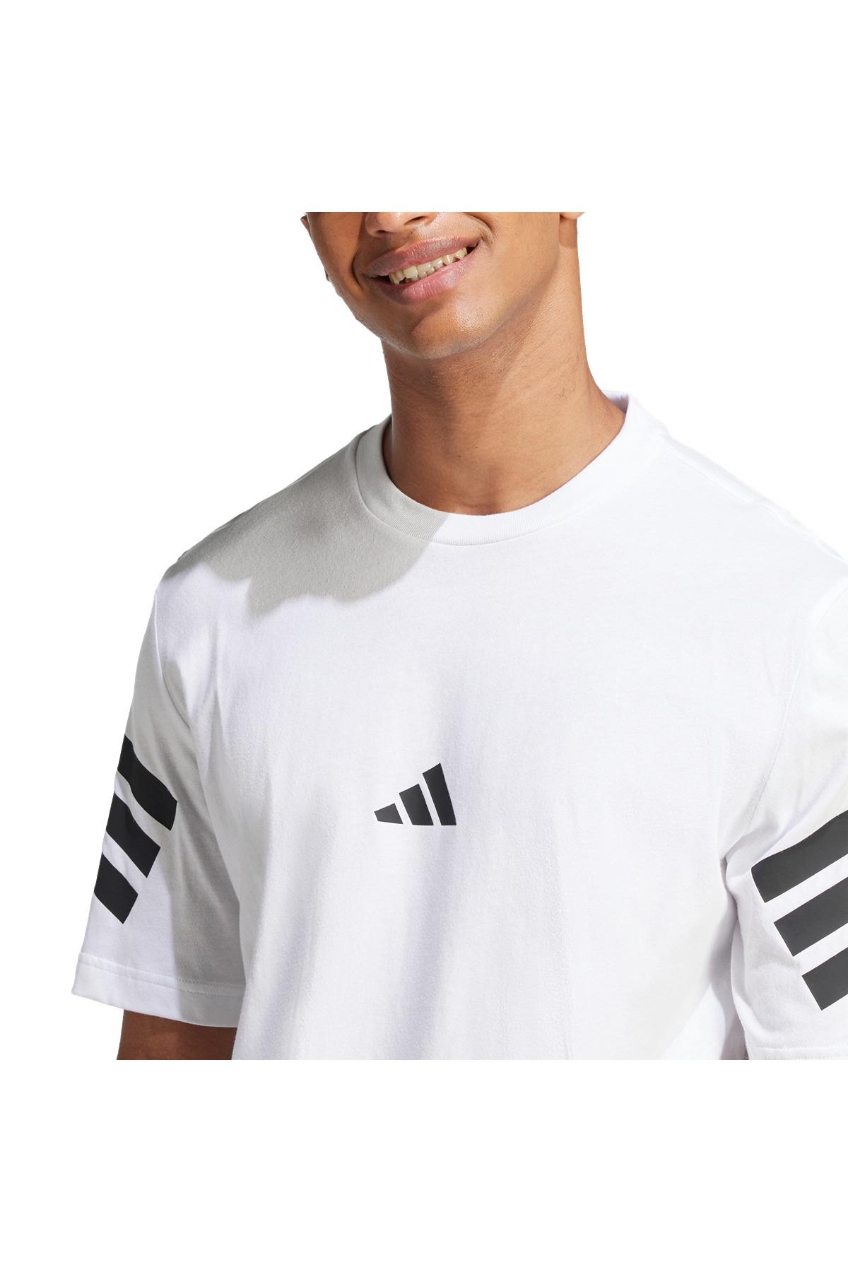 adidas Erkek  Beyaz  T-shirt M FI 3S REG T JD4880
