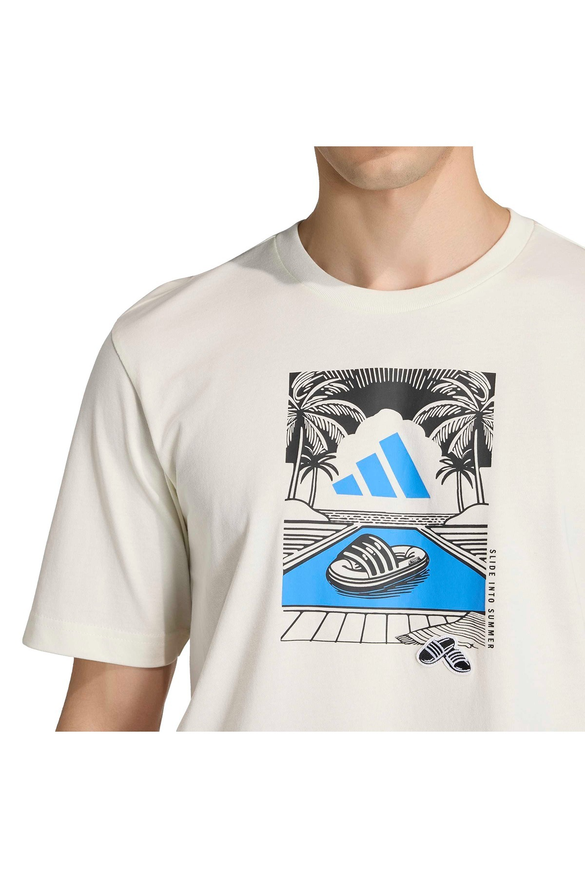 adidas Erkek Beyaz  T-shirt M S SLIDE RX T JZ5001