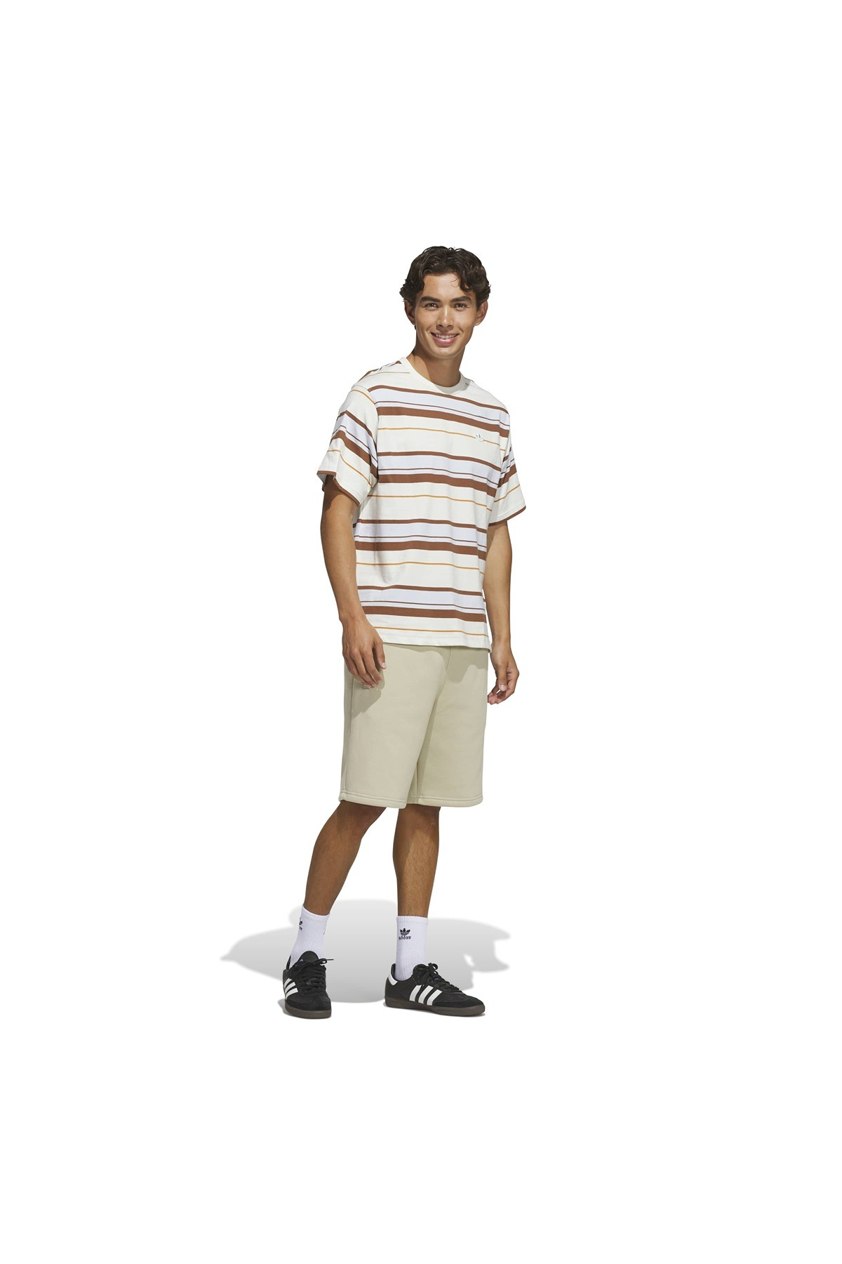 adidas Erkek  Beyaz  T-shirt STRIPE TEE KX1267