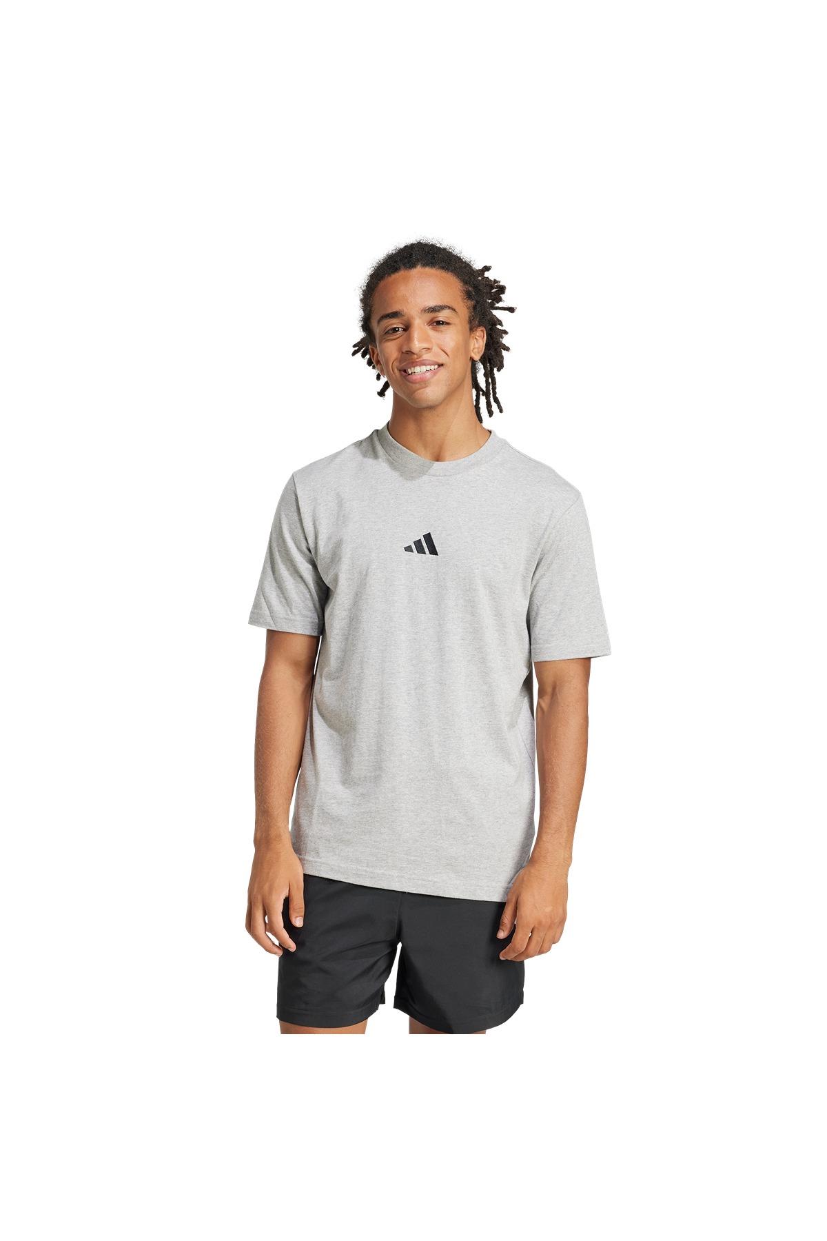 adidas Erkek  Gri  T-shirt M SL SJ T JF1091