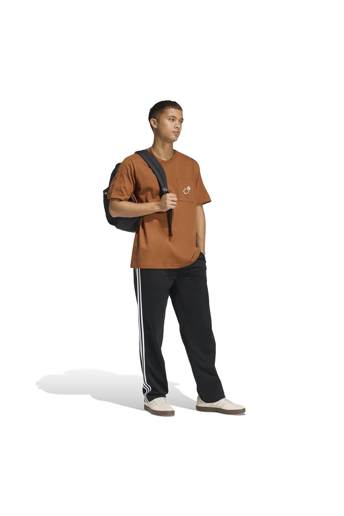 adidas Erkek Kahverengi  T-shirt M COFFEE PKT T KB4842