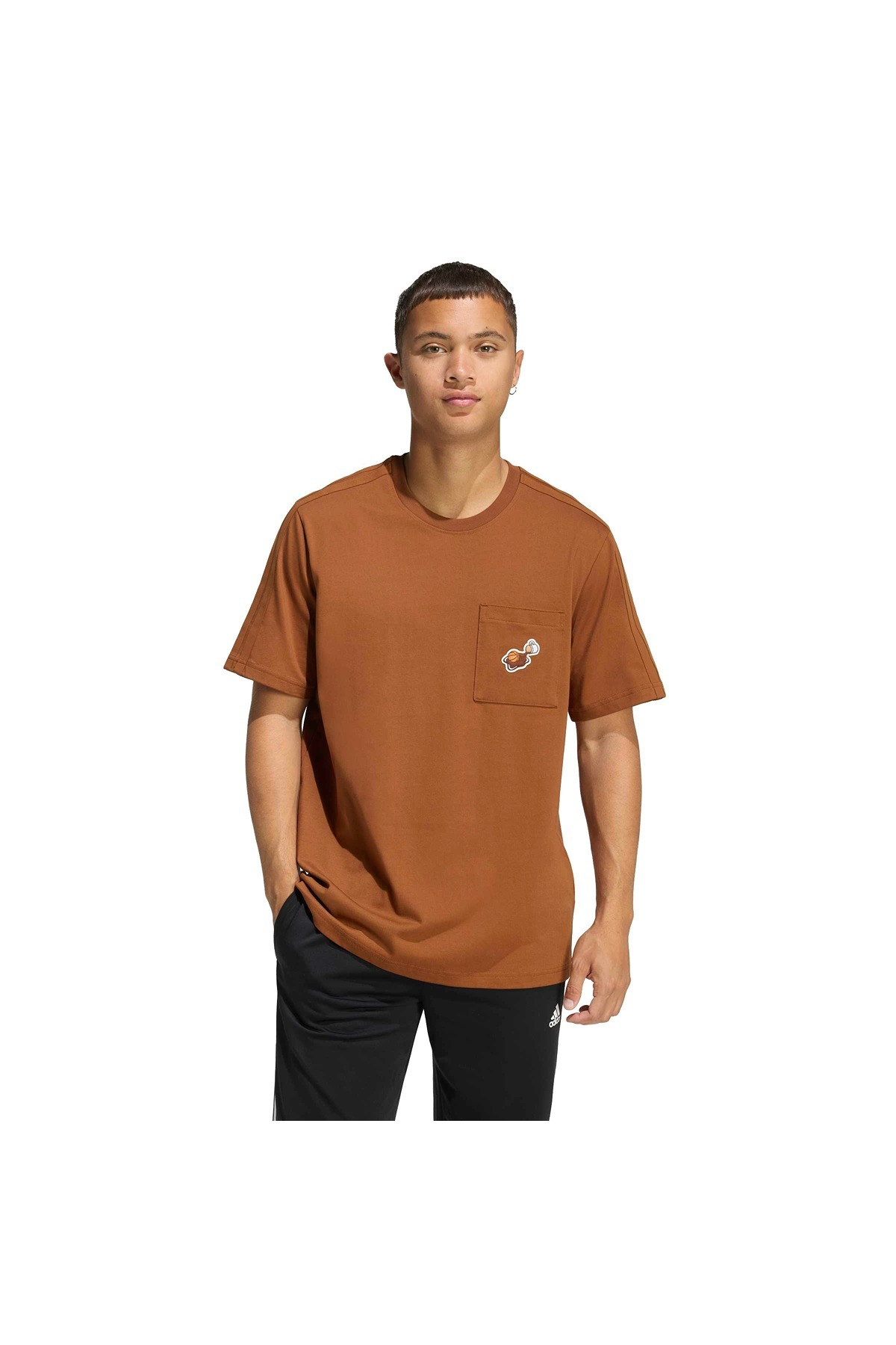 adidas Erkek Kahverengi  T-shirt M COFFEE PKT T KB4842