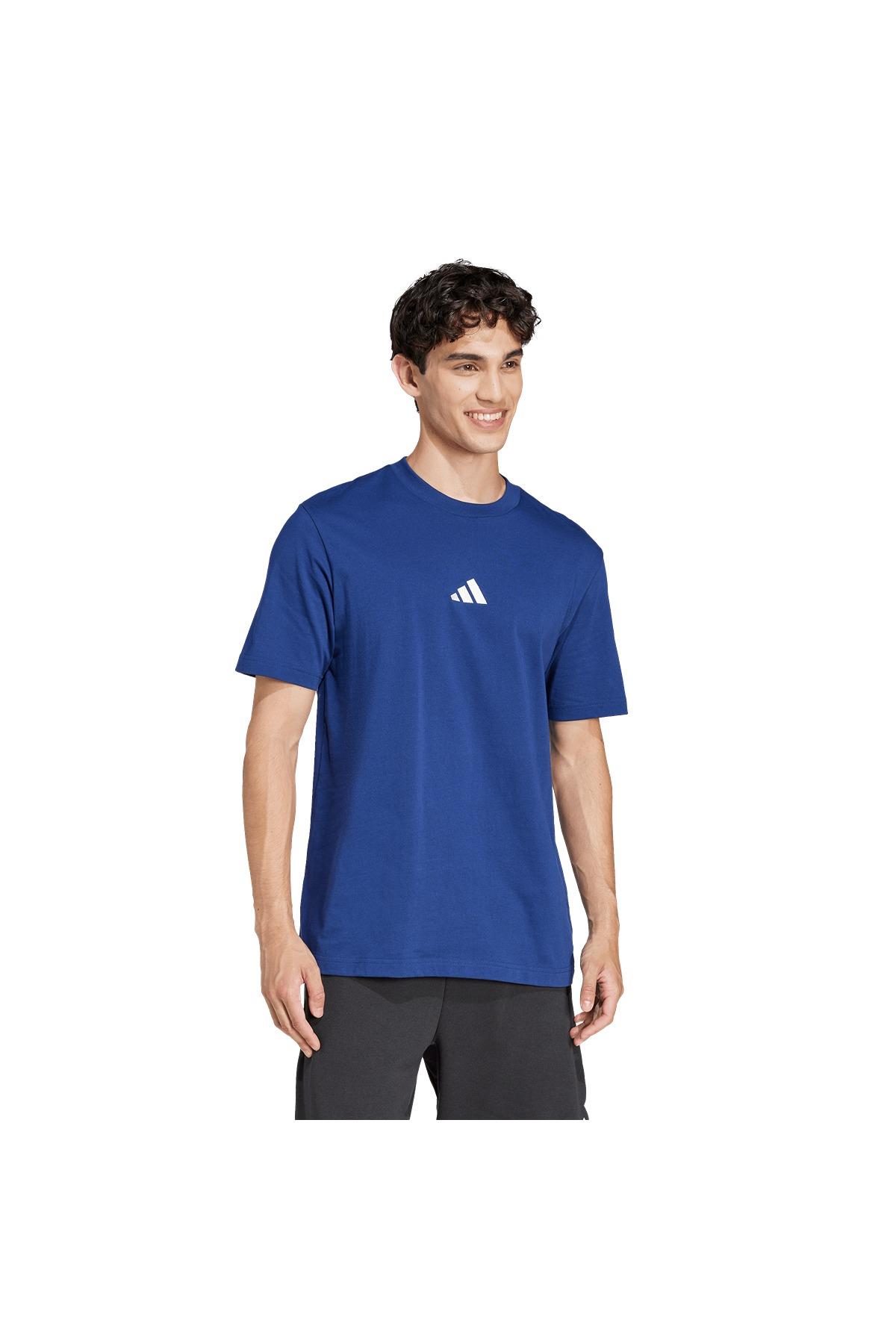 adidas Erkek  Mavi  T-shirt M SL SJ T JF1093
