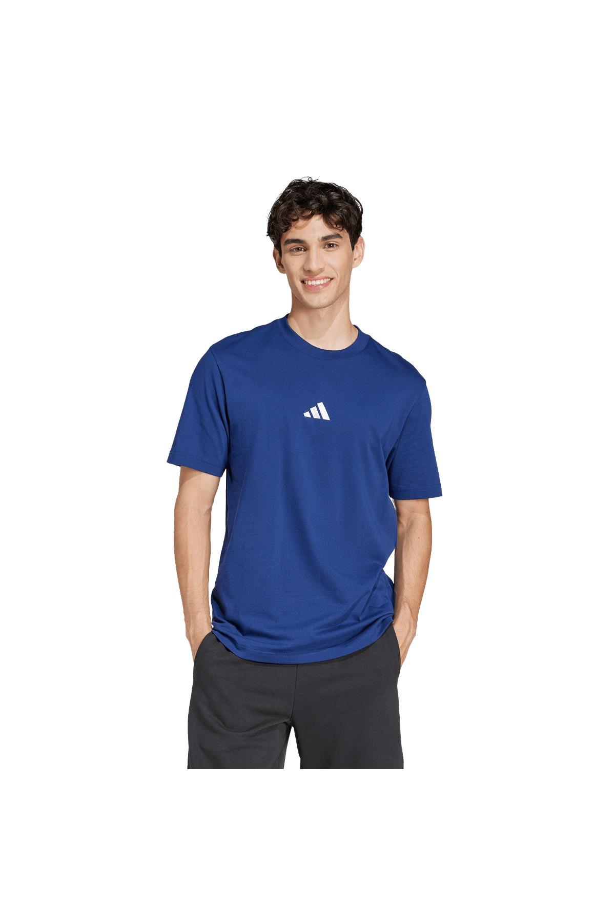 adidas Erkek  Mavi  T-shirt M SL SJ T JF1093