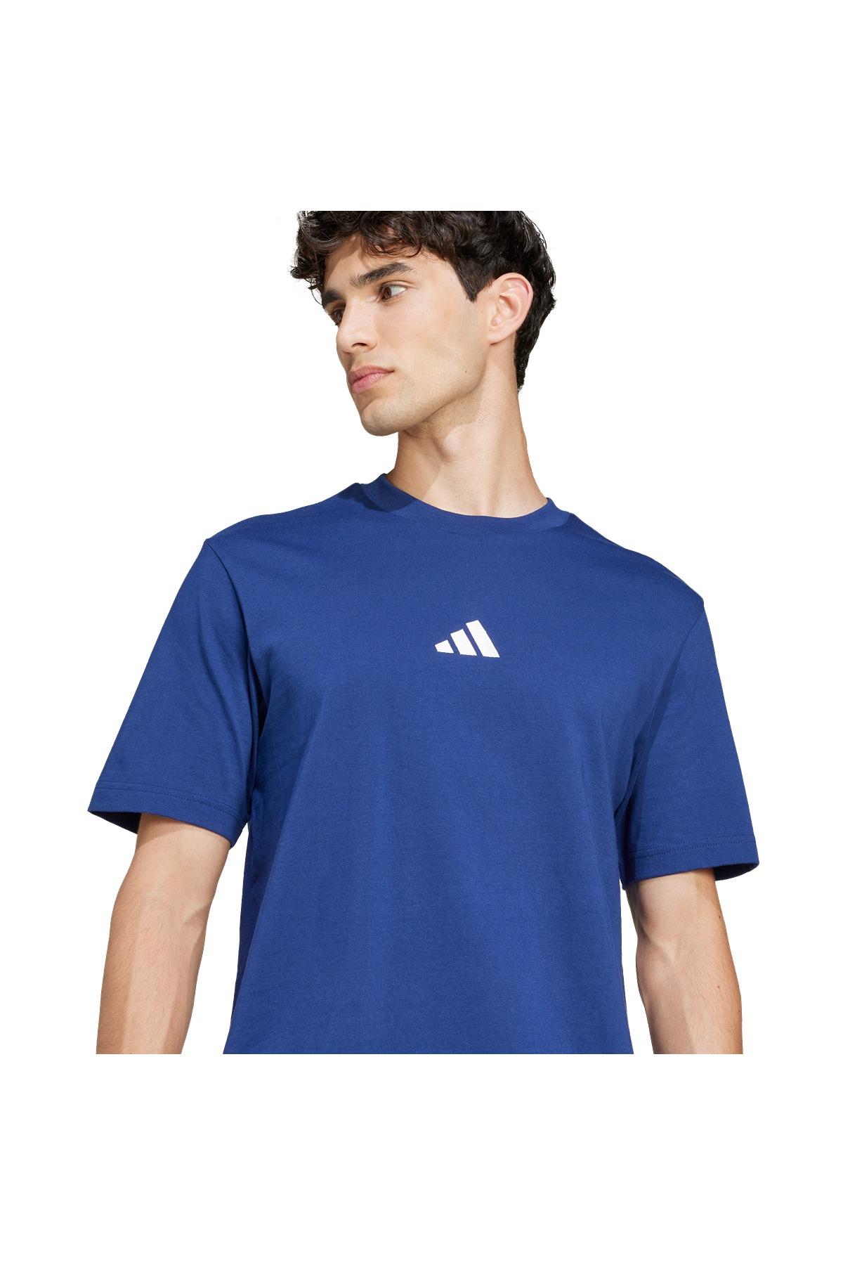 adidas Erkek  Mavi  T-shirt M SL SJ T JF1093