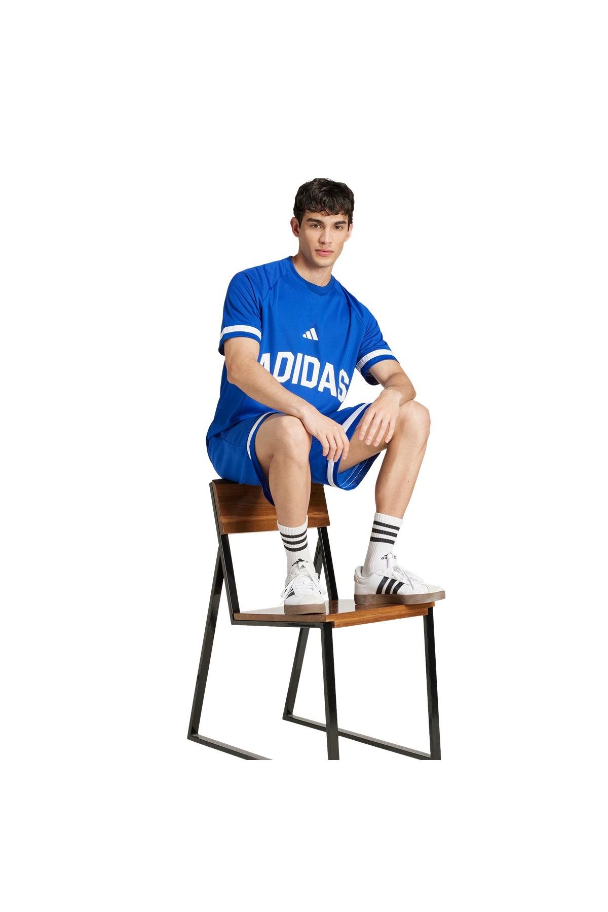 adidas Erkek  Mavi  T-shirt M US SPORT TEE JD8098