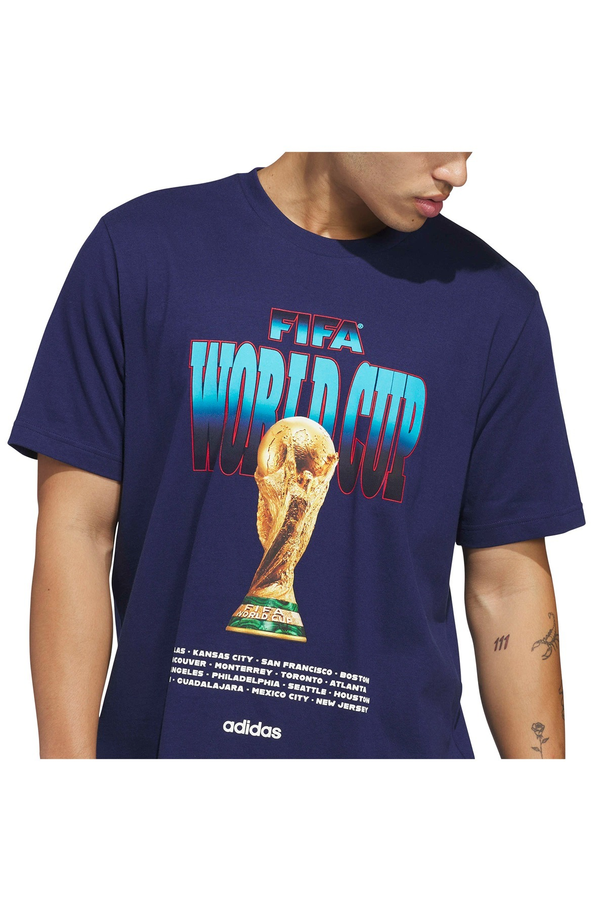 adidas  Erkek Mavi  T-shirt M WC TOUR TEE 2 KH3680