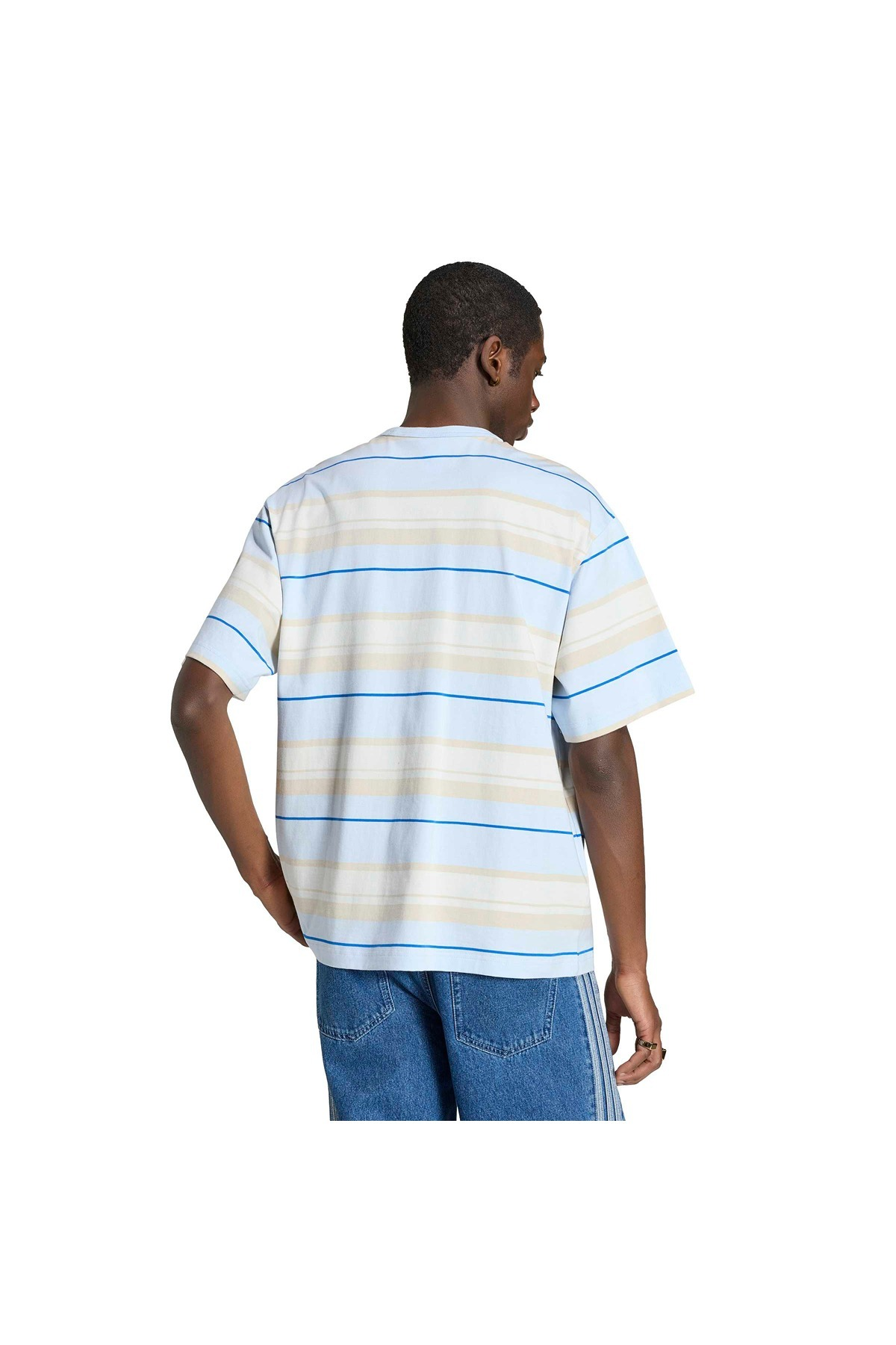 adidas Erkek  Mavi  T-shirt STRIPE TEE KX1268