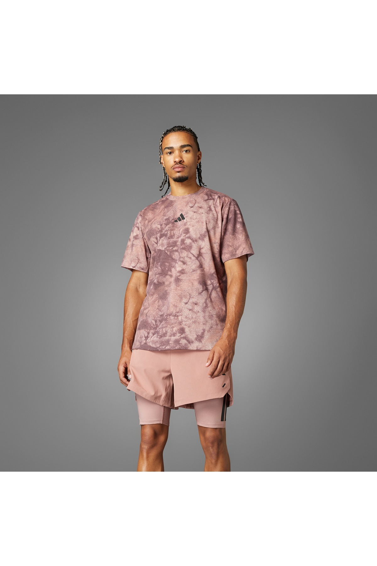 adidas Erkek  Pembe  T-Shirt POWER AOP TEE JP3341