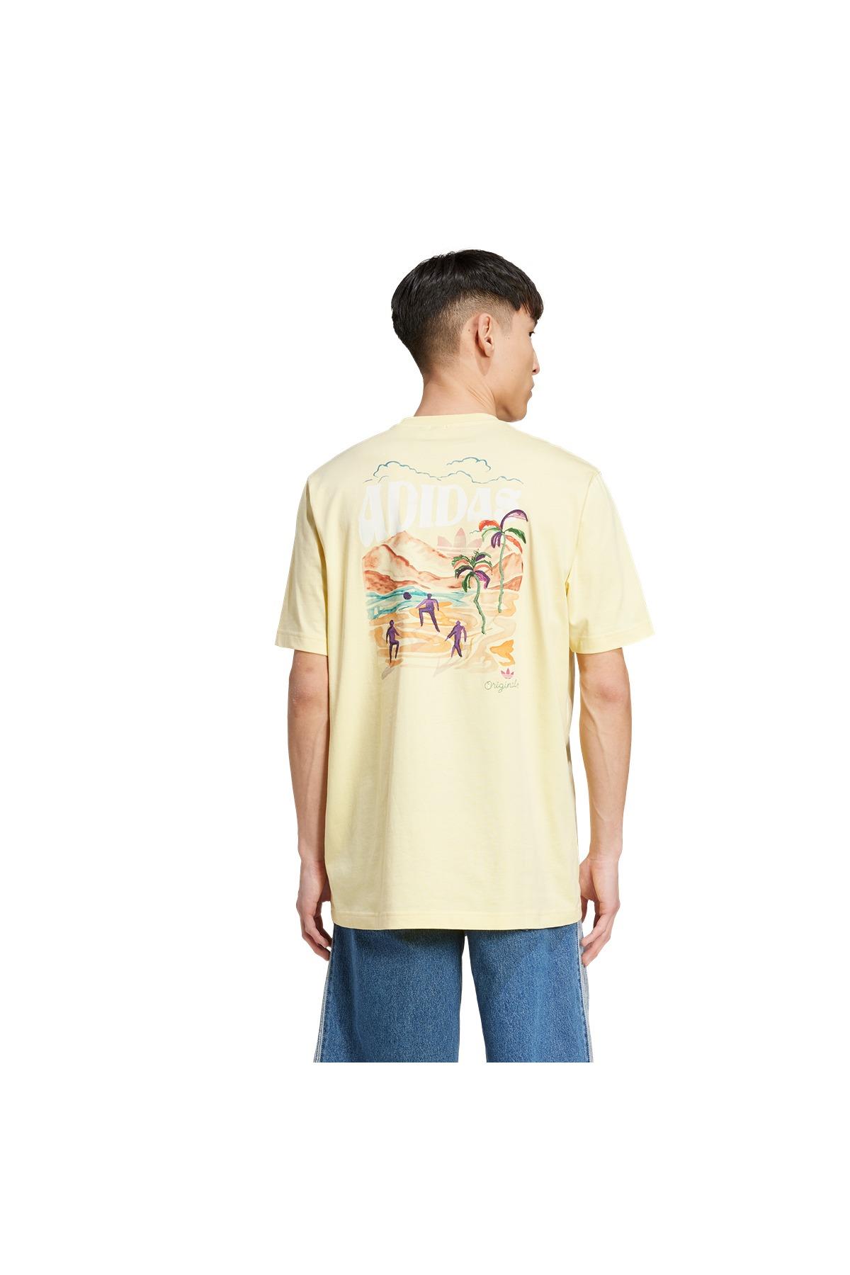 adidas Erkek  Sarı  T-shirt GRAPHIC TEE KC4958
