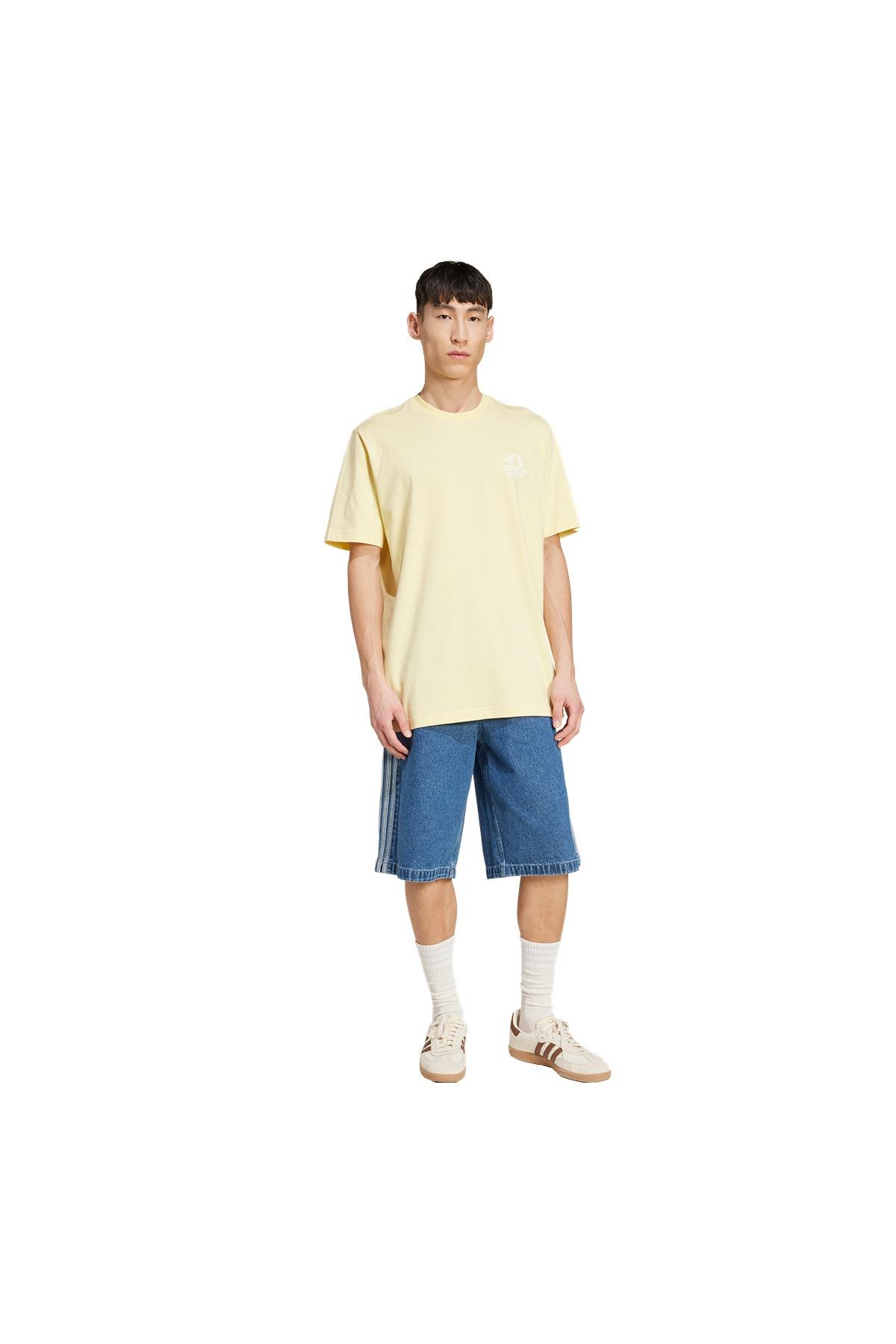 adidas Erkek  Sarı  T-shirt GRAPHIC TEE KC4958
