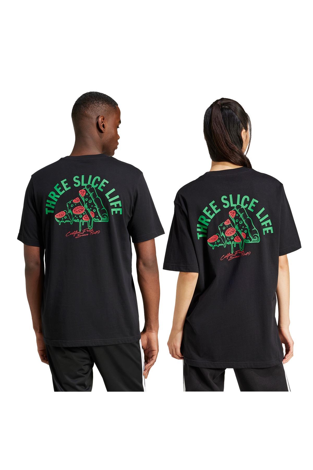 adidas Erkek  Siyah  T-Shirt M L PIZZA TEE JM0347
