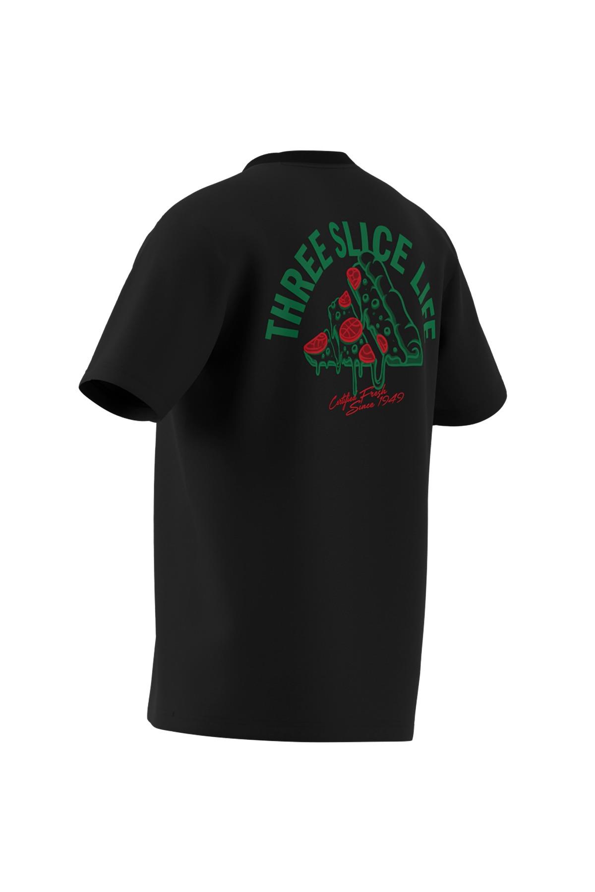 adidas Erkek  Siyah  T-Shirt M L PIZZA TEE JM0347