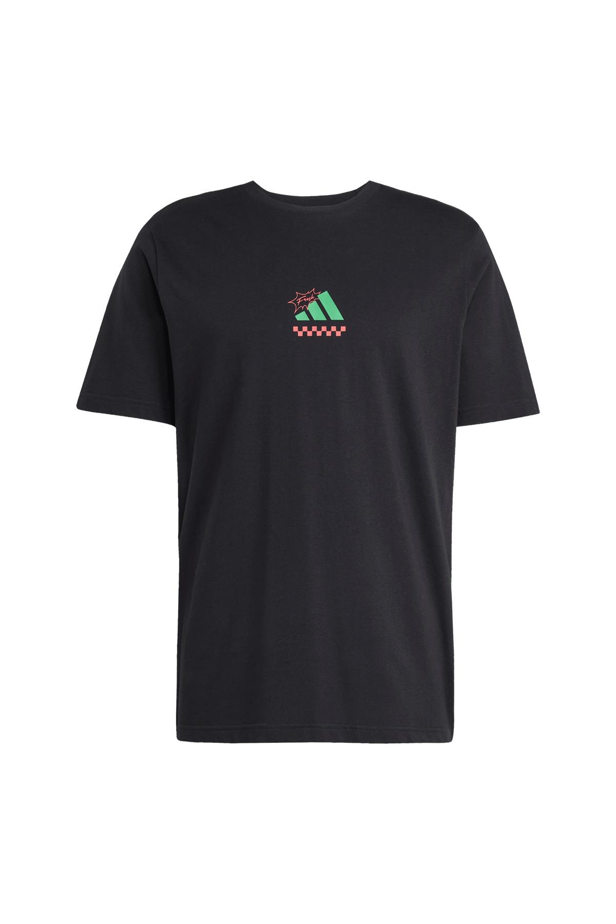 adidas Erkek  Siyah  T-Shirt M L PIZZA TEE JM0347