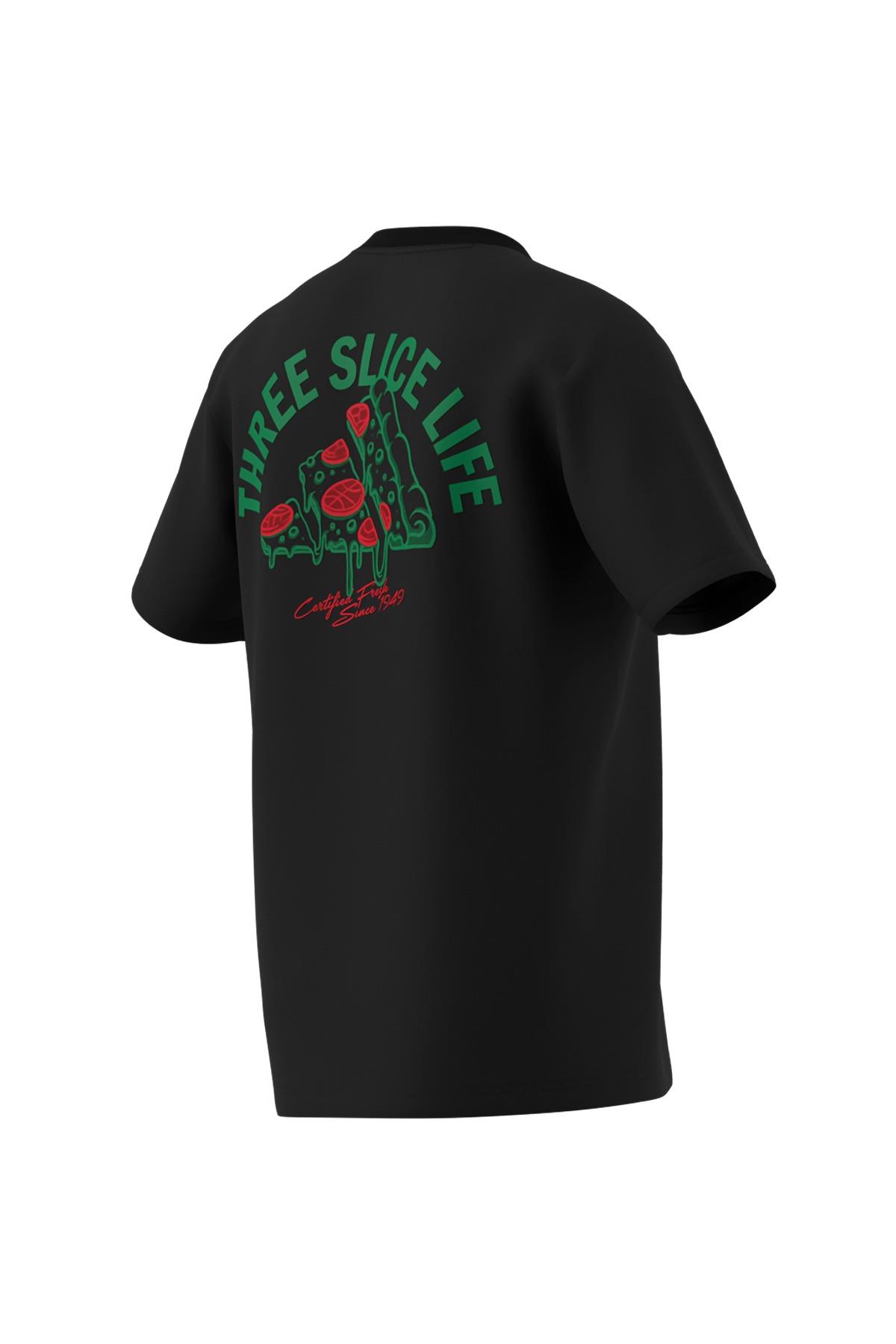 adidas Erkek  Siyah  T-Shirt M L PIZZA TEE JM0347