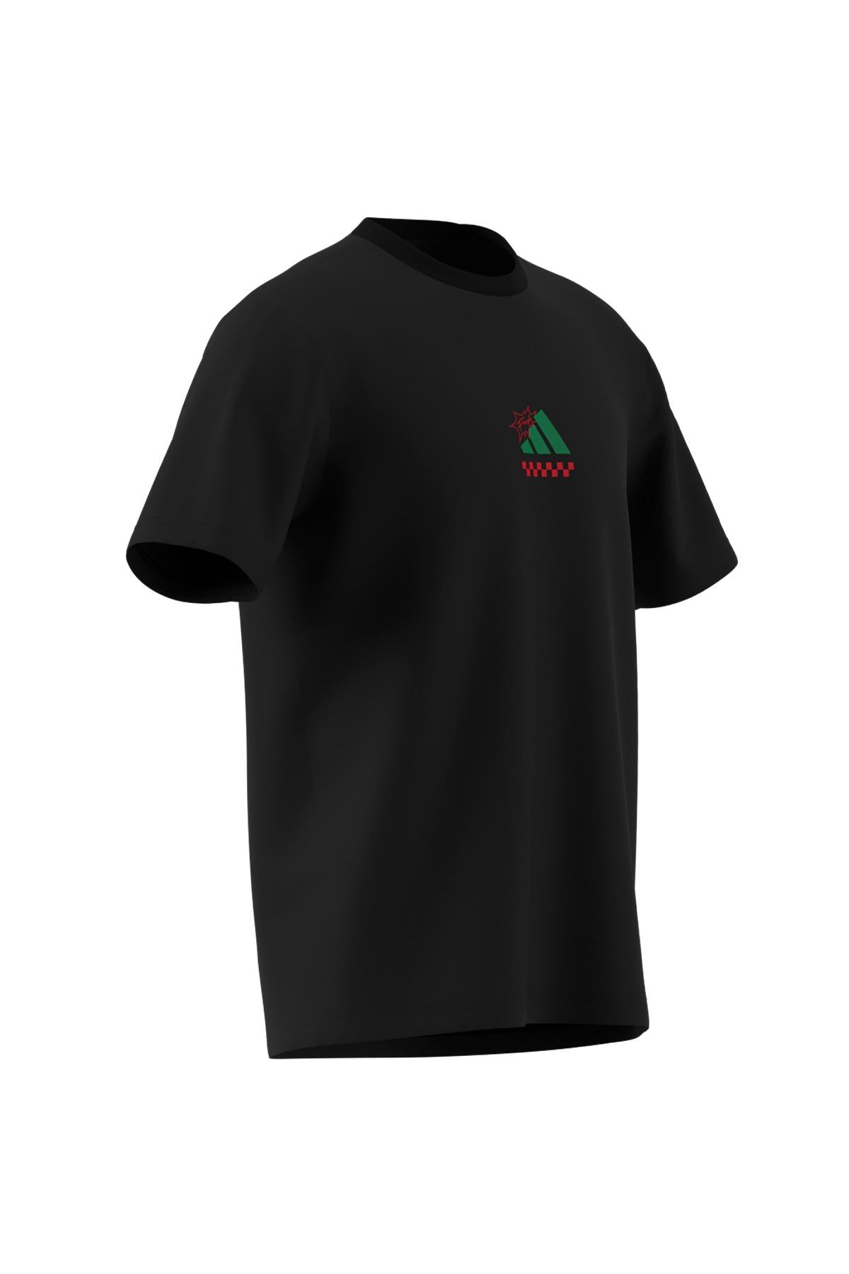 adidas Erkek  Siyah  T-Shirt M L PIZZA TEE JM0347