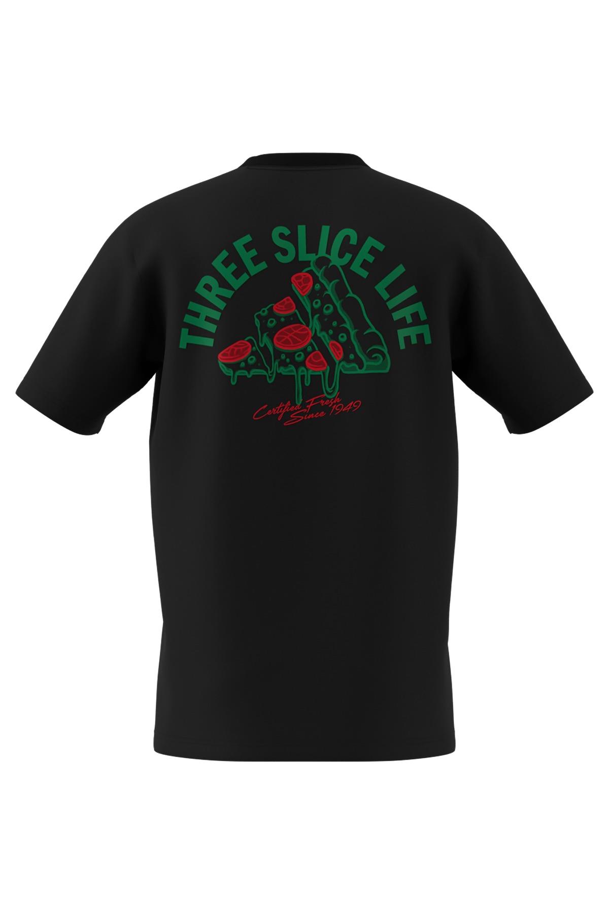 adidas Erkek  Siyah  T-Shirt M L PIZZA TEE JM0347