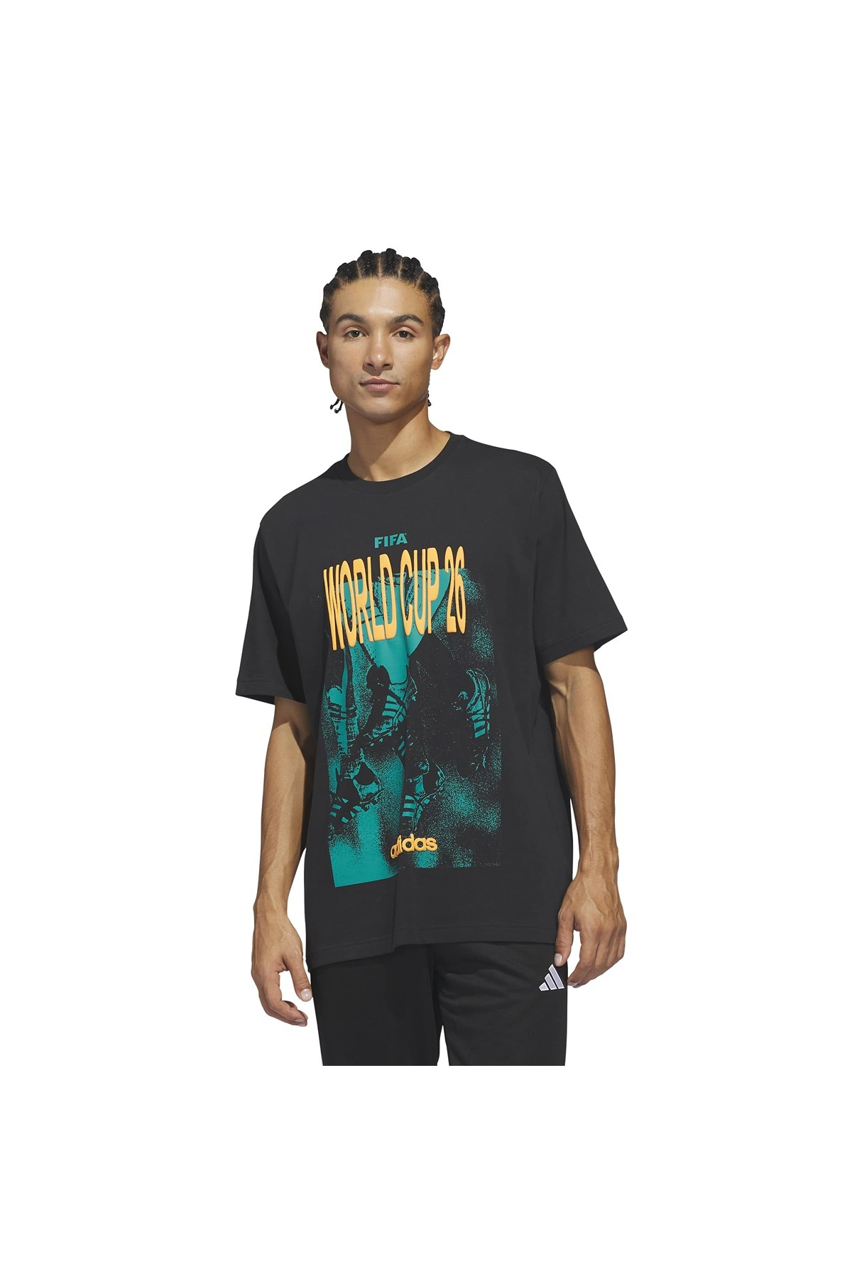 adidas Erkek  Siyah  T-shirt M WC TOUR TEE 1 KE1808