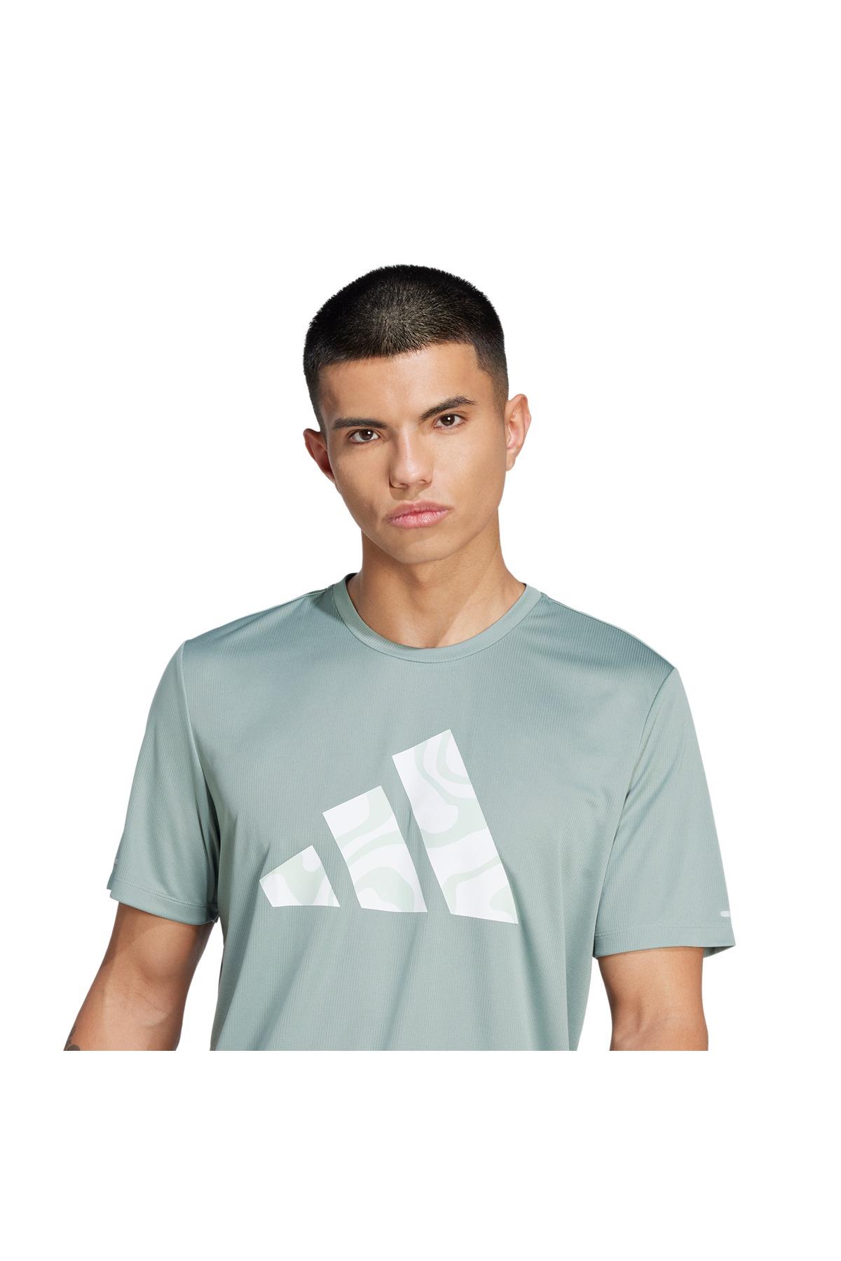 adidas Erkek  Yeşil  T-shirt RUN IT BL TEE M JD2334