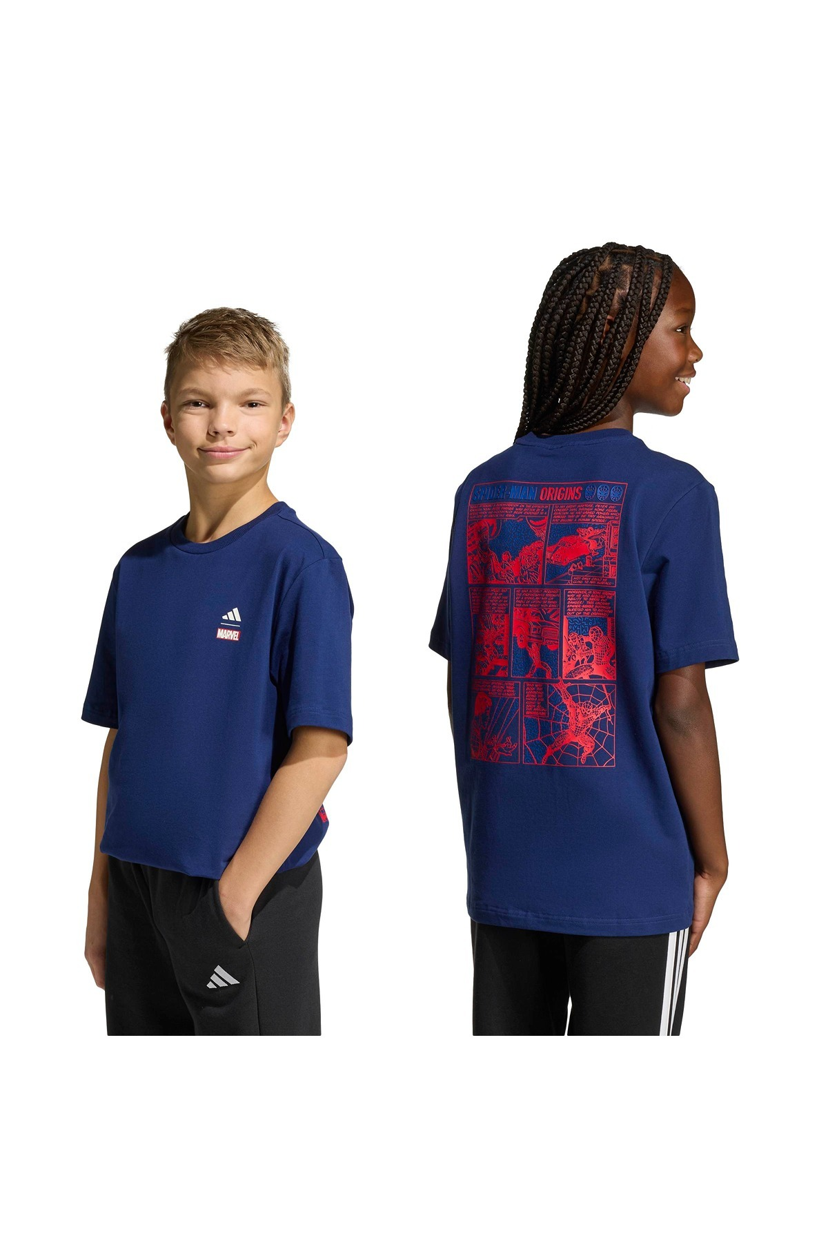 adidas J MRVL SM GFX T Çocuk  Mavi  T-shirt KE5029