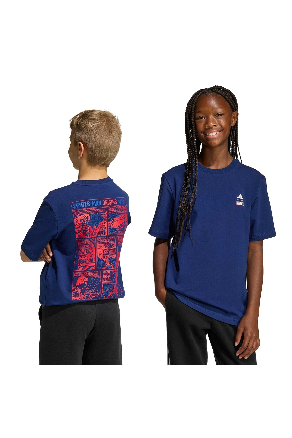 adidas J MRVL SM GFX T Çocuk  Mavi  T-shirt KE5029