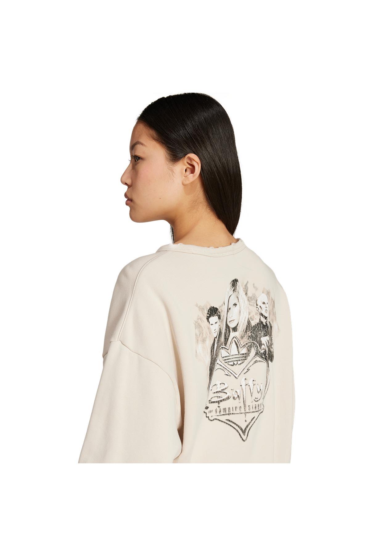 adidas Kadın Bej BUFFY CREW Sweatshirt JX1275