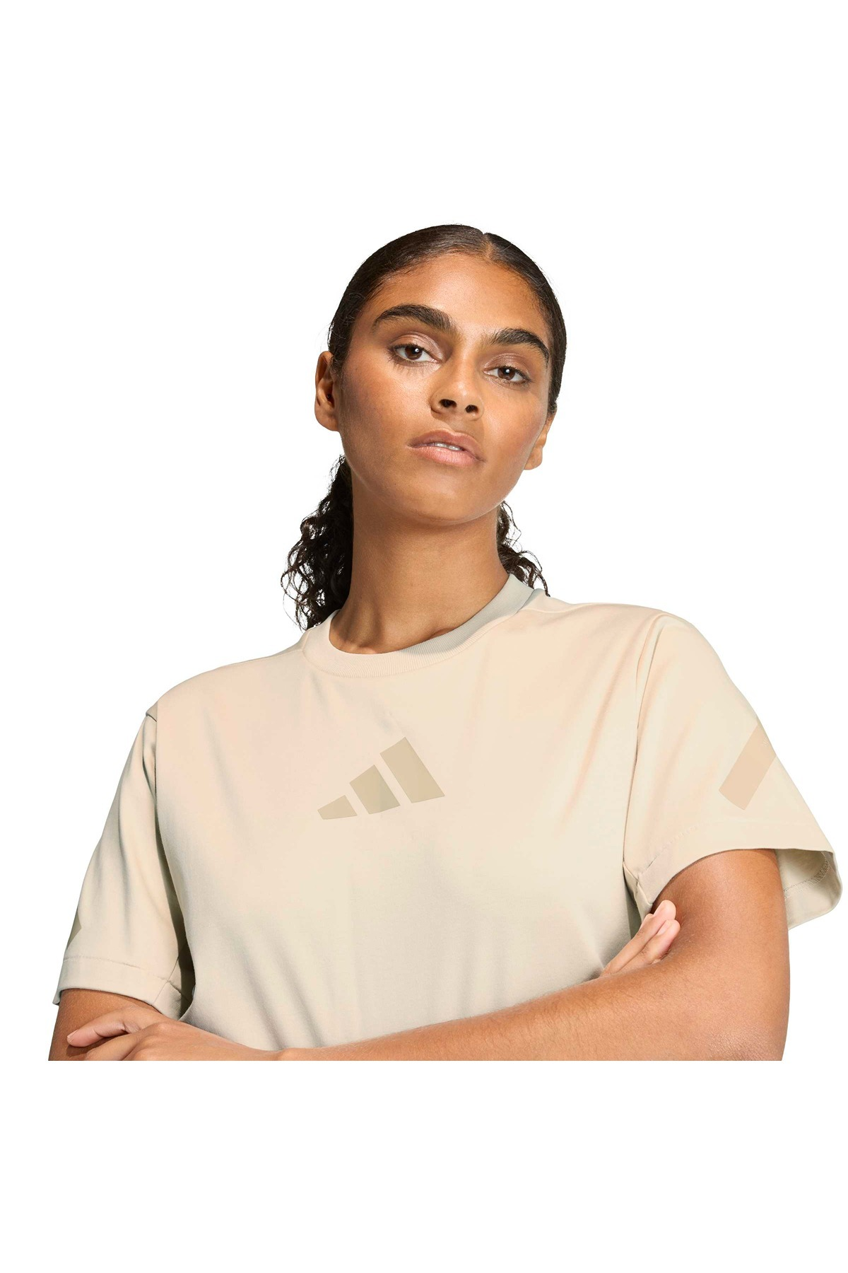 adidas  Kadın Bej  T-shirt W Z.N.E. TEE KC7717