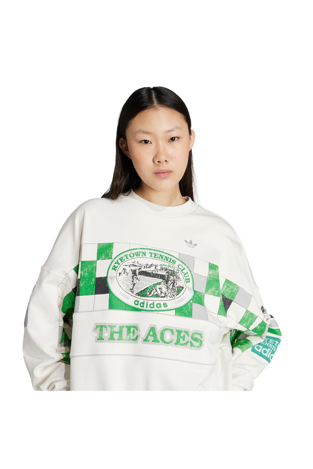 adidas Kadın  Beyaz  Sweatshirt COURT CREW JW0149