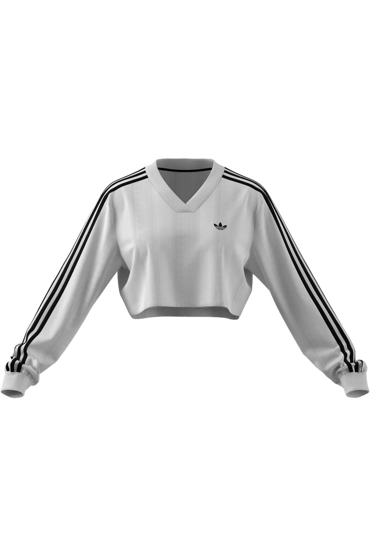 adidas  Kadın  Beyaz  Sweatshirt JACQUARD LS TOP JV9740