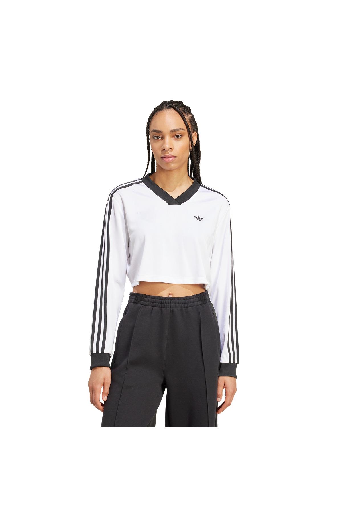adidas  Kadın  Beyaz  Sweatshirt JACQUARD LS TOP JV9740