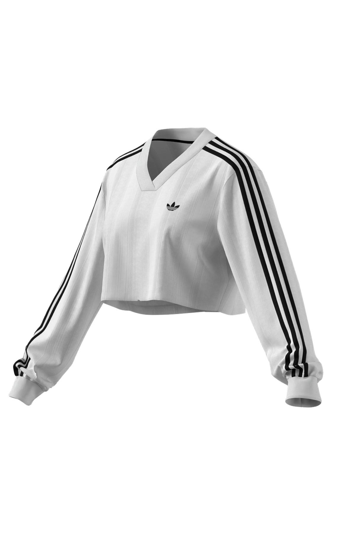 adidas  Kadın  Beyaz  Sweatshirt JACQUARD LS TOP JV9740