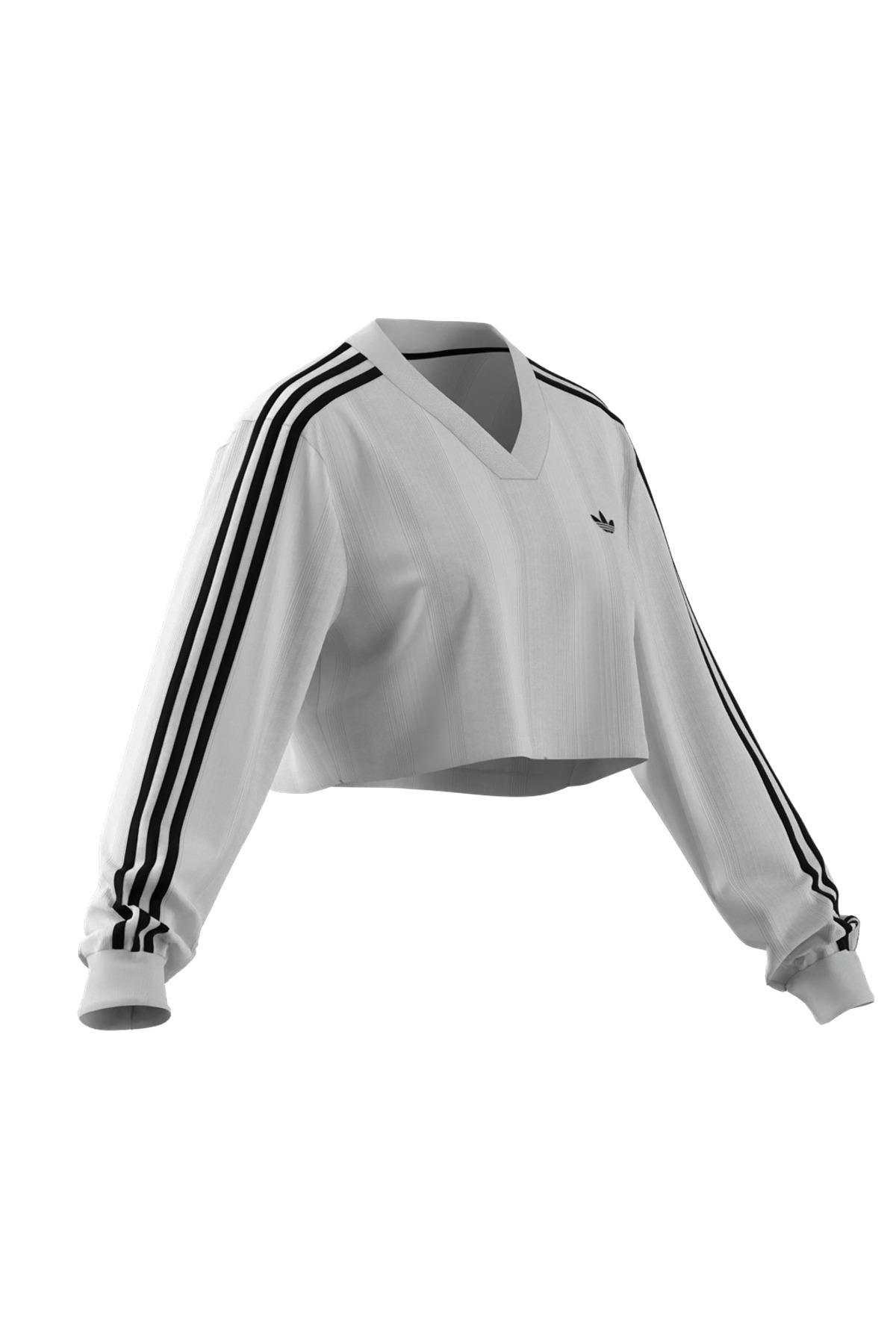 adidas  Kadın  Beyaz  Sweatshirt JACQUARD LS TOP JV9740