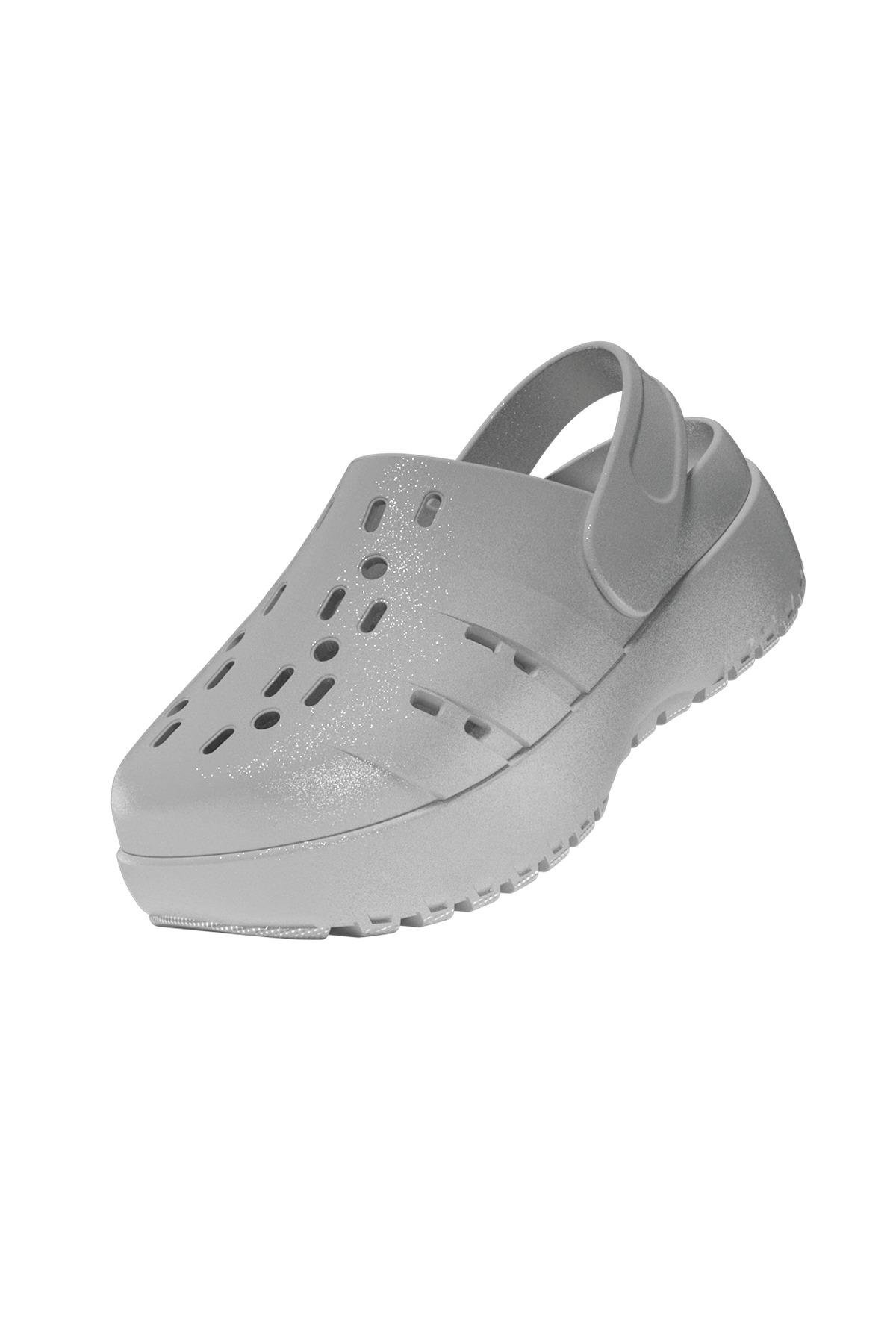 adidas Kadın  Gümüş  Terlik ADILETTE CLOG PLATFORM JQ9879