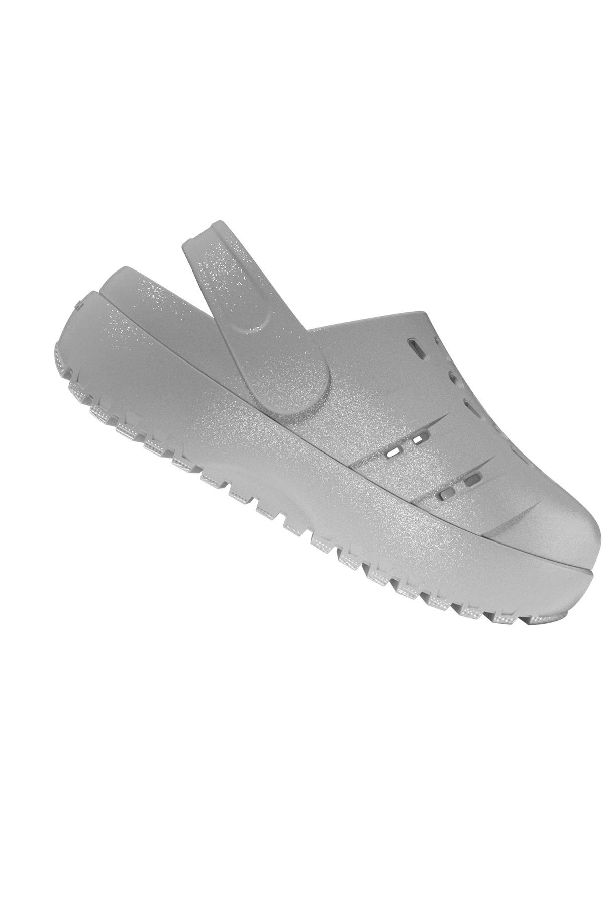 adidas Kadın  Gümüş  Terlik ADILETTE CLOG PLATFORM JQ9879