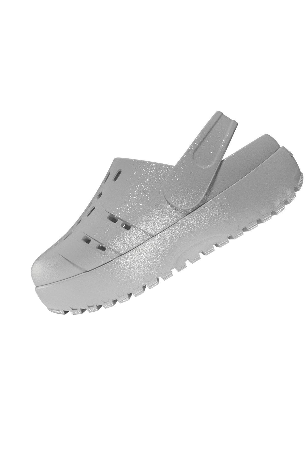 adidas Kadın  Gümüş  Terlik ADILETTE CLOG PLATFORM JQ9879