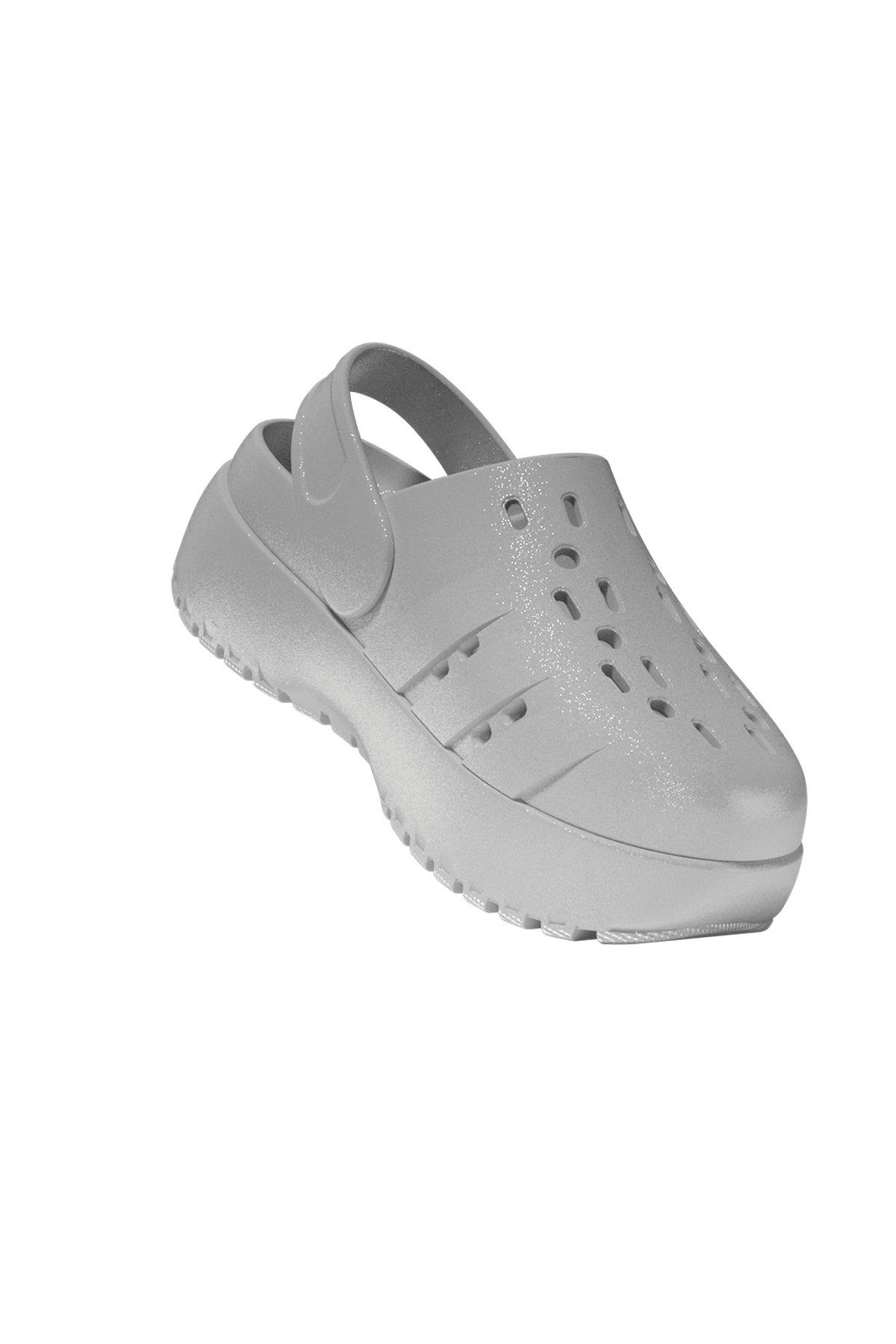adidas Kadın  Gümüş  Terlik ADILETTE CLOG PLATFORM JQ9879