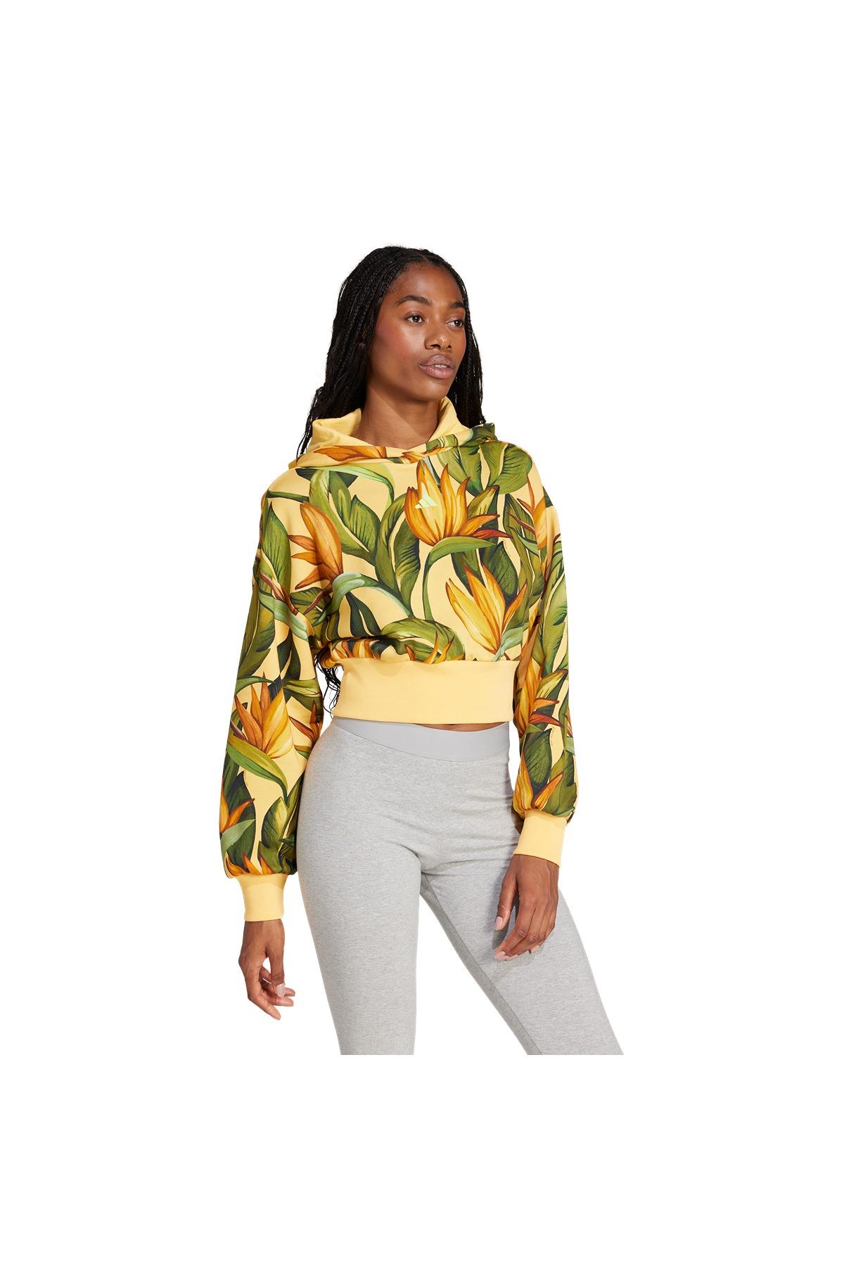 adidas Kadın  Sarı  Sweatshirt FARM HOODIE JD6282