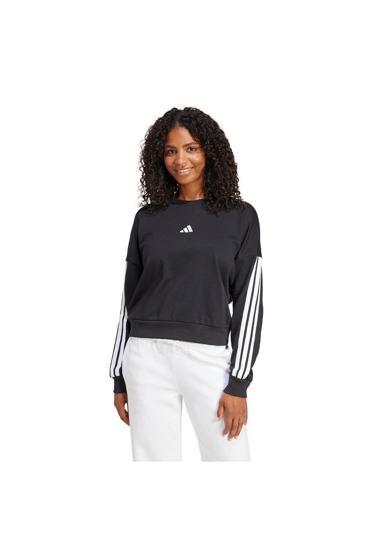 adidas  Kadın  Siyah  Sweatshirt W 3S FT SWT JE0016