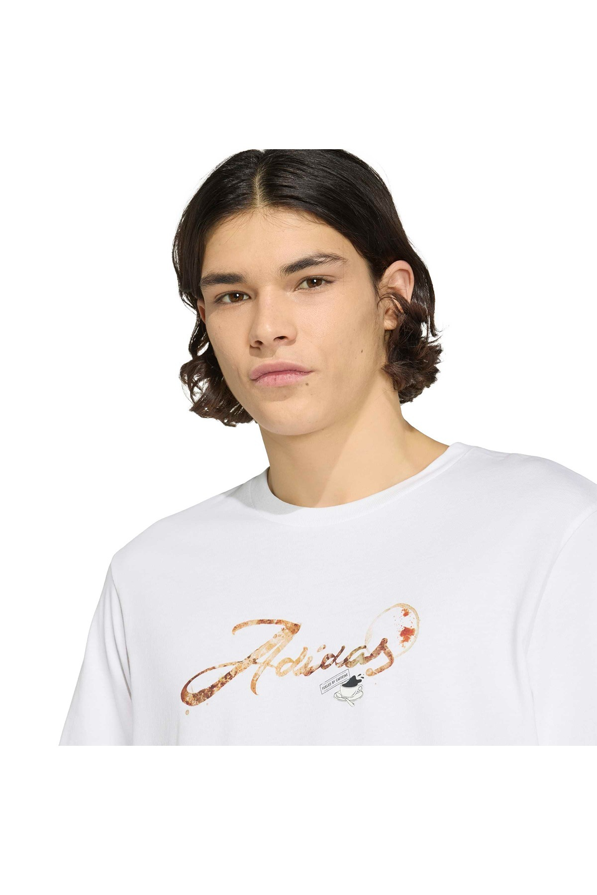 adidas M CAFE SCRIPT T Beyaz Erkek   T-shirt KB2503