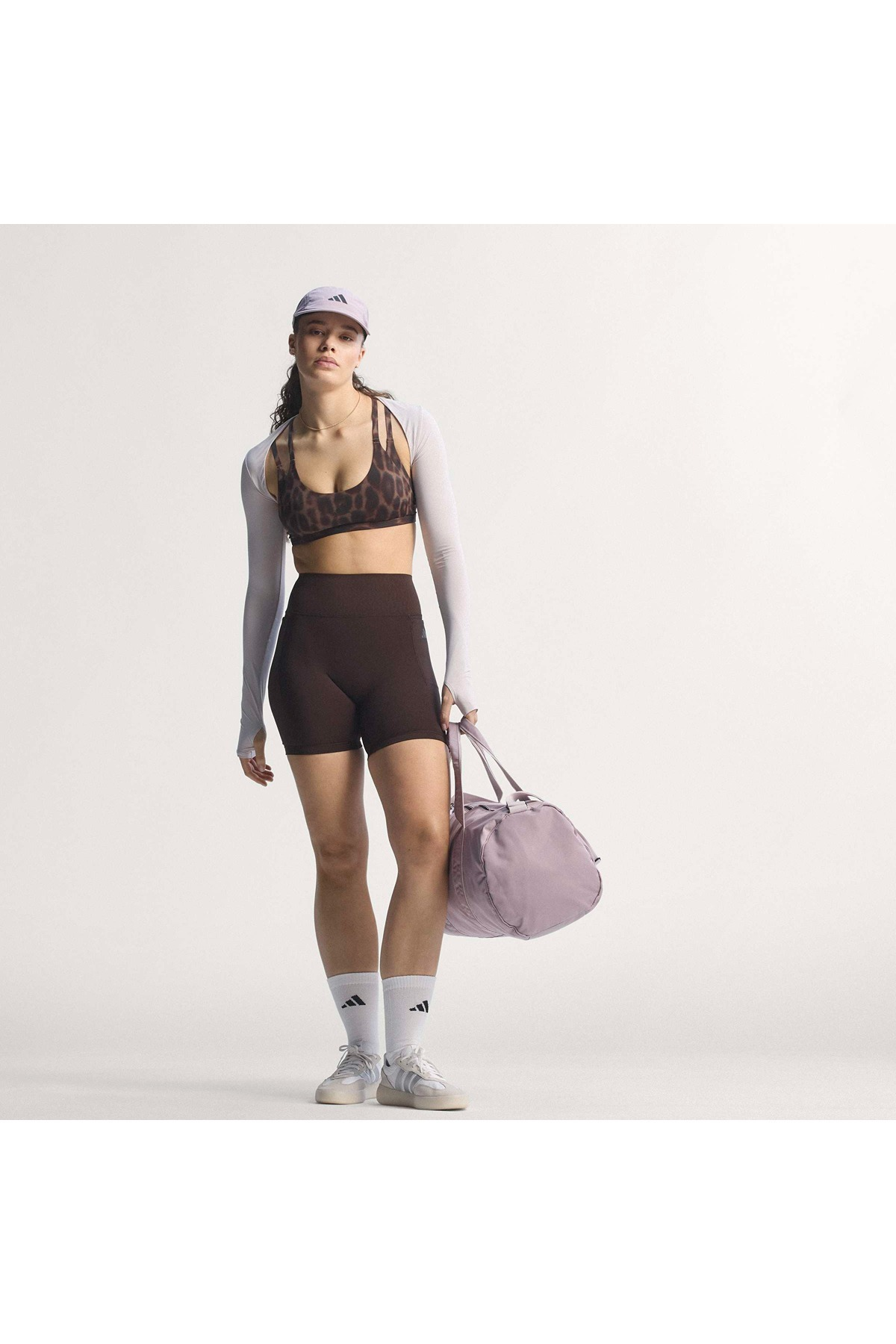 adidas OPT AOP LS B Kadın  Kahverengi  Sporcu Sütyeni KF5702