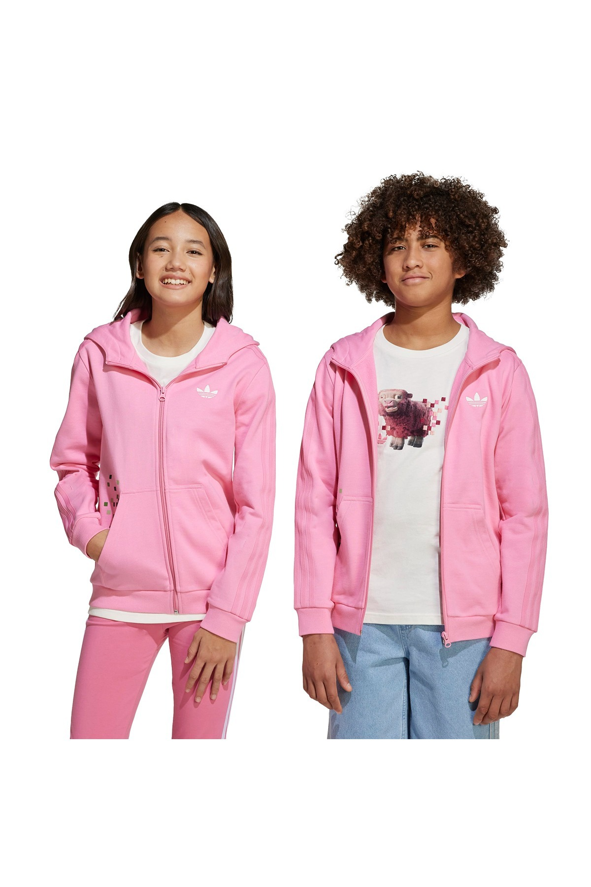 adidas Unisex Çocuk  Pembe  Sweatshirt GFX FZ HOODIE JZ9933